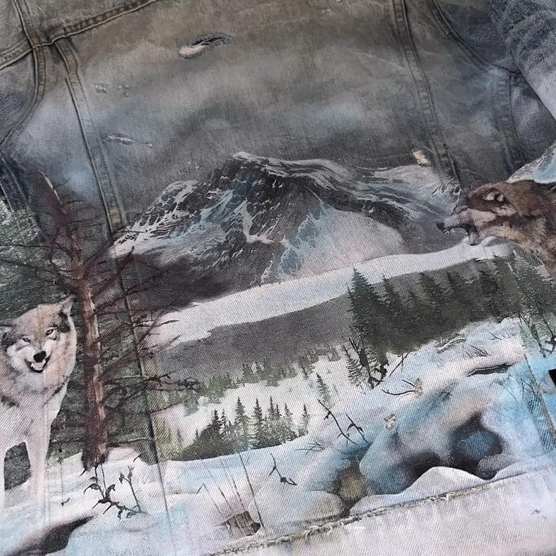 Amiri Amiri 19AW Shearling Airbrush Trucker Jacket 2502-Nextarrow Size US M / EU 48-50 / 2 - 4 Thumbnail