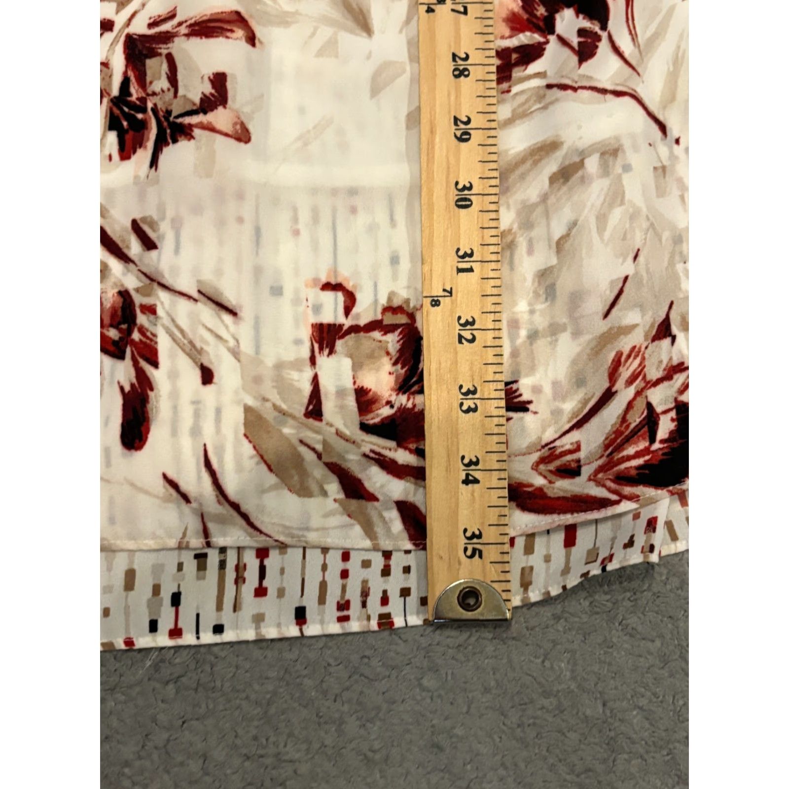 White House Black Market VINTAGE White House Black Market Dress Womens 0 Cream Floral Short Sleeve Cold Shoulder Size 25" / US 0 / IT 36 - 4 Thumbnail