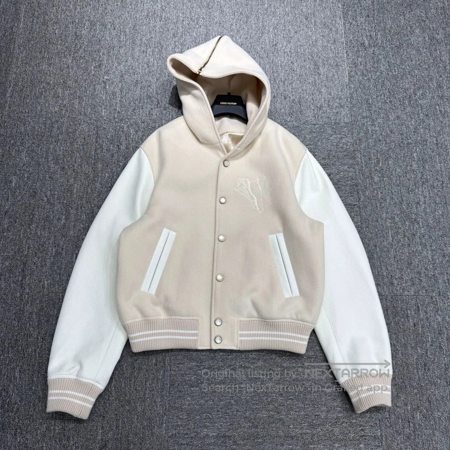 Louis Vuitton Hooded Varsity Jacket with Leather Sleeves. Size US M / EU 48-50 / 2 - 1 Thumbnail