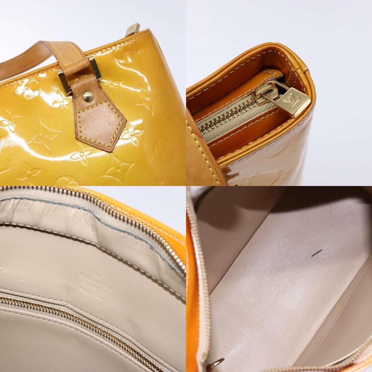 Louis Vuitton LOUIS VUITTON Monogram Vernis Houston Hand Bag Beige M91004 Size ONE SIZE - 11 Thumbnail