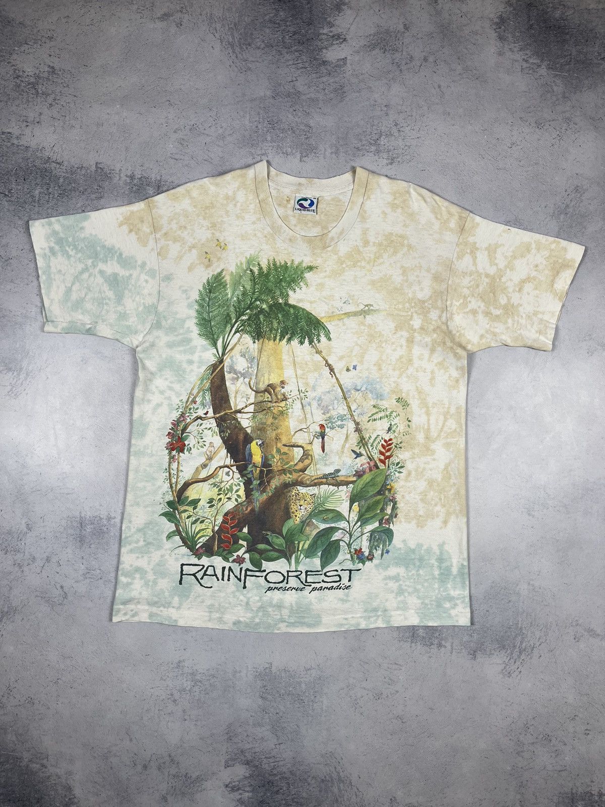 Liquid Blue Vintage 90s Liquid Blue Rain Forest ART 1991 Tropical Tee Size US XL / EU 56 / 4 - 2 Thumbnail