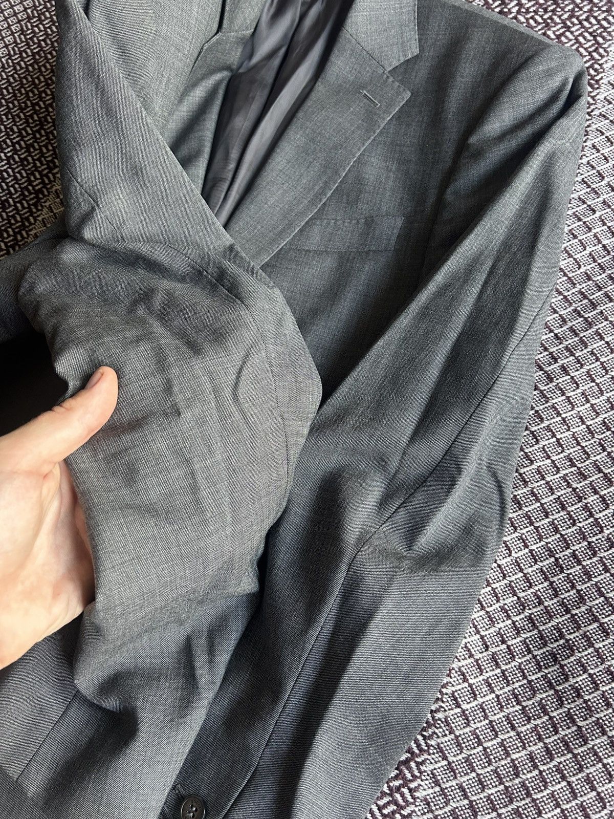 Boggi × Designer Boggi Milano Luxury Blazer Mens Grey Pure Wool 120’S Size 48 Size 48R - 12 Thumbnail