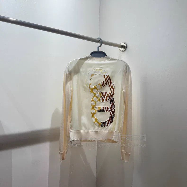 Hermes Hermes Back Pig Nose Pattern Single Breasted Cardigan Size XXS / US 00 / IT 34 - 2 Thumbnail
