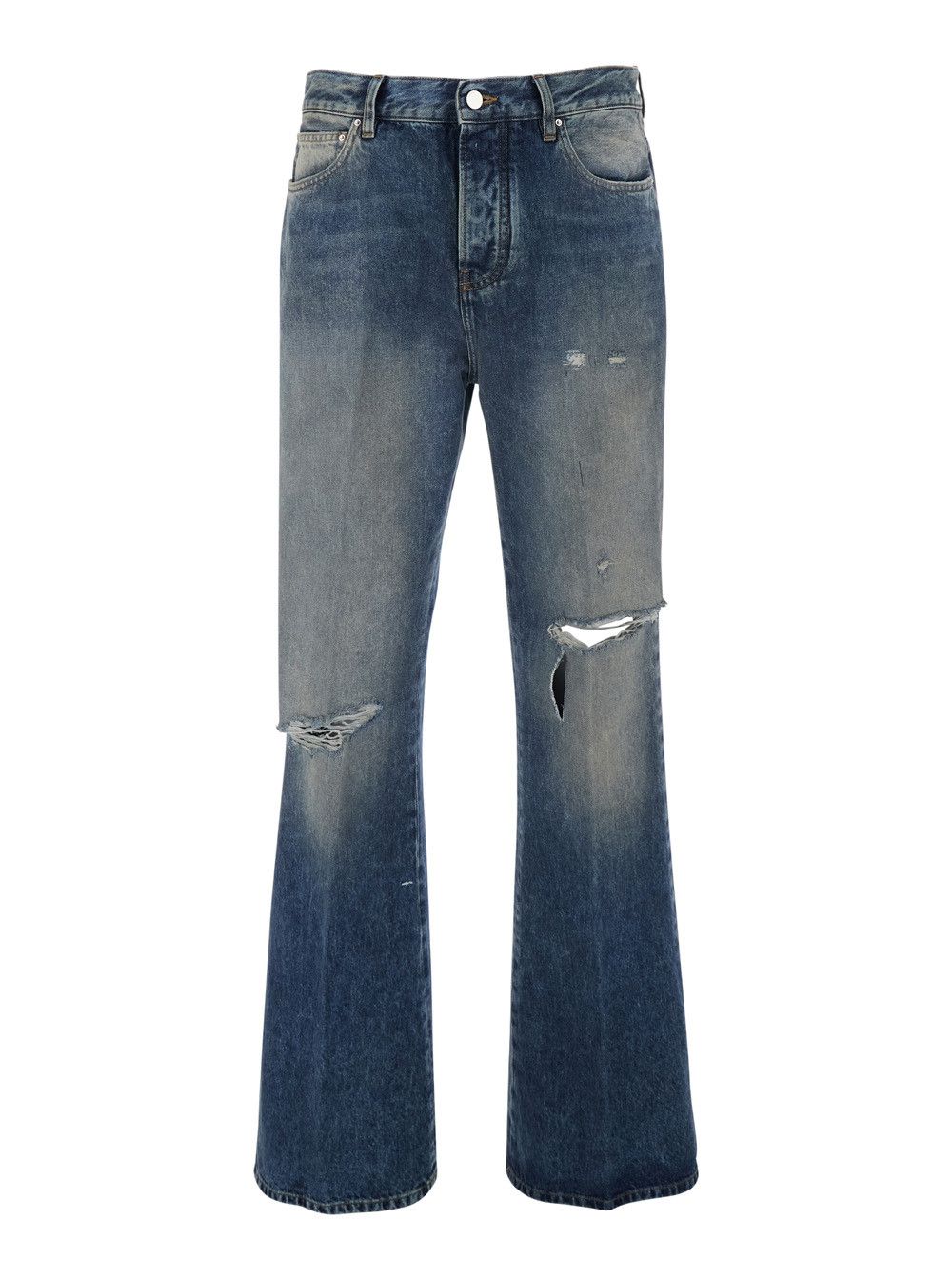 Amiri Blue Men's Jeans with Front Rips and Logo Patch on the Back Size US 32 / EU 48 - 1 Thumbnail
