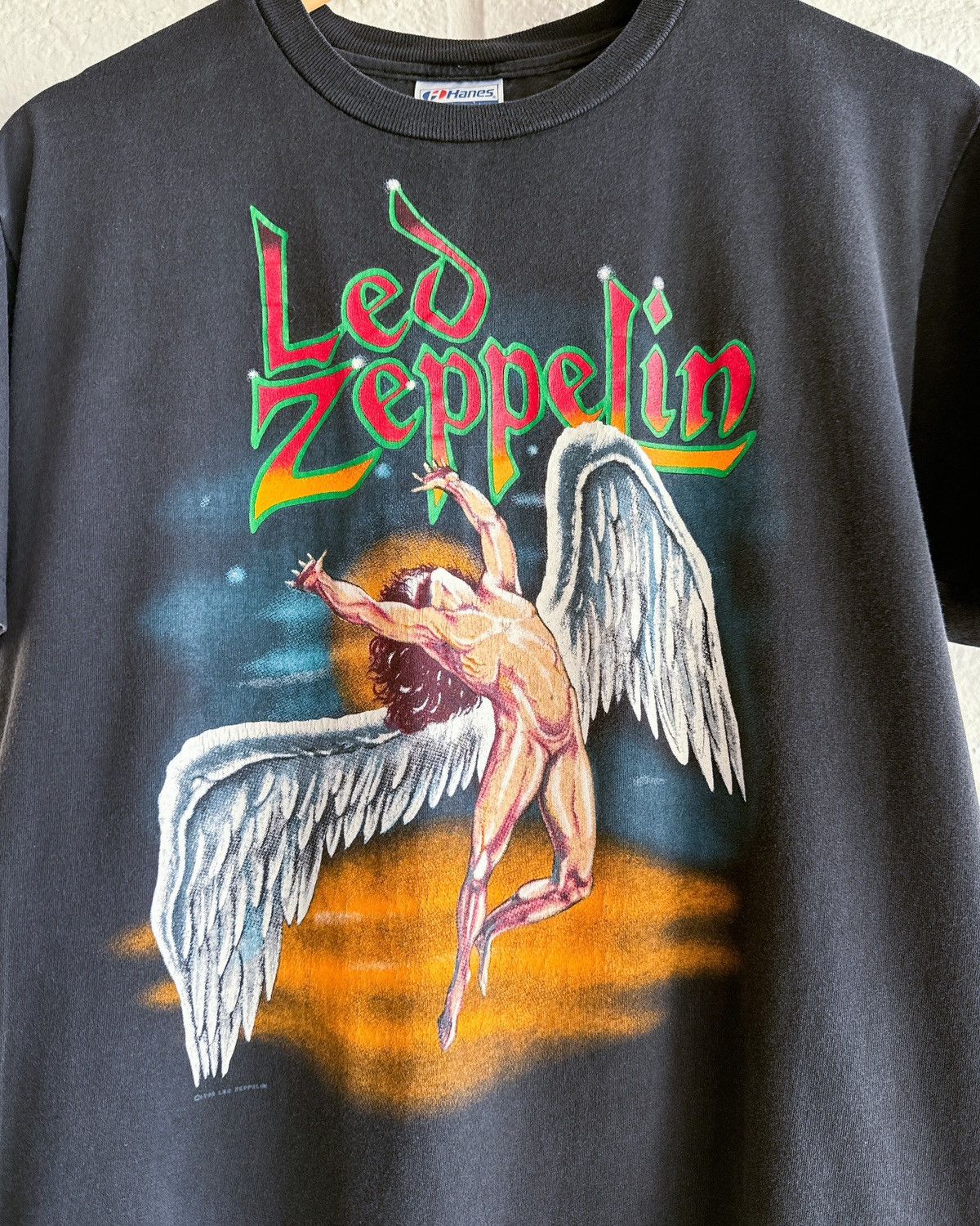 Vintage Vintage 80s Led Zeppelin Swan Song T Shirt Single Stitch Size US L / EU 52-54 / 3 - 2 Thumbnail