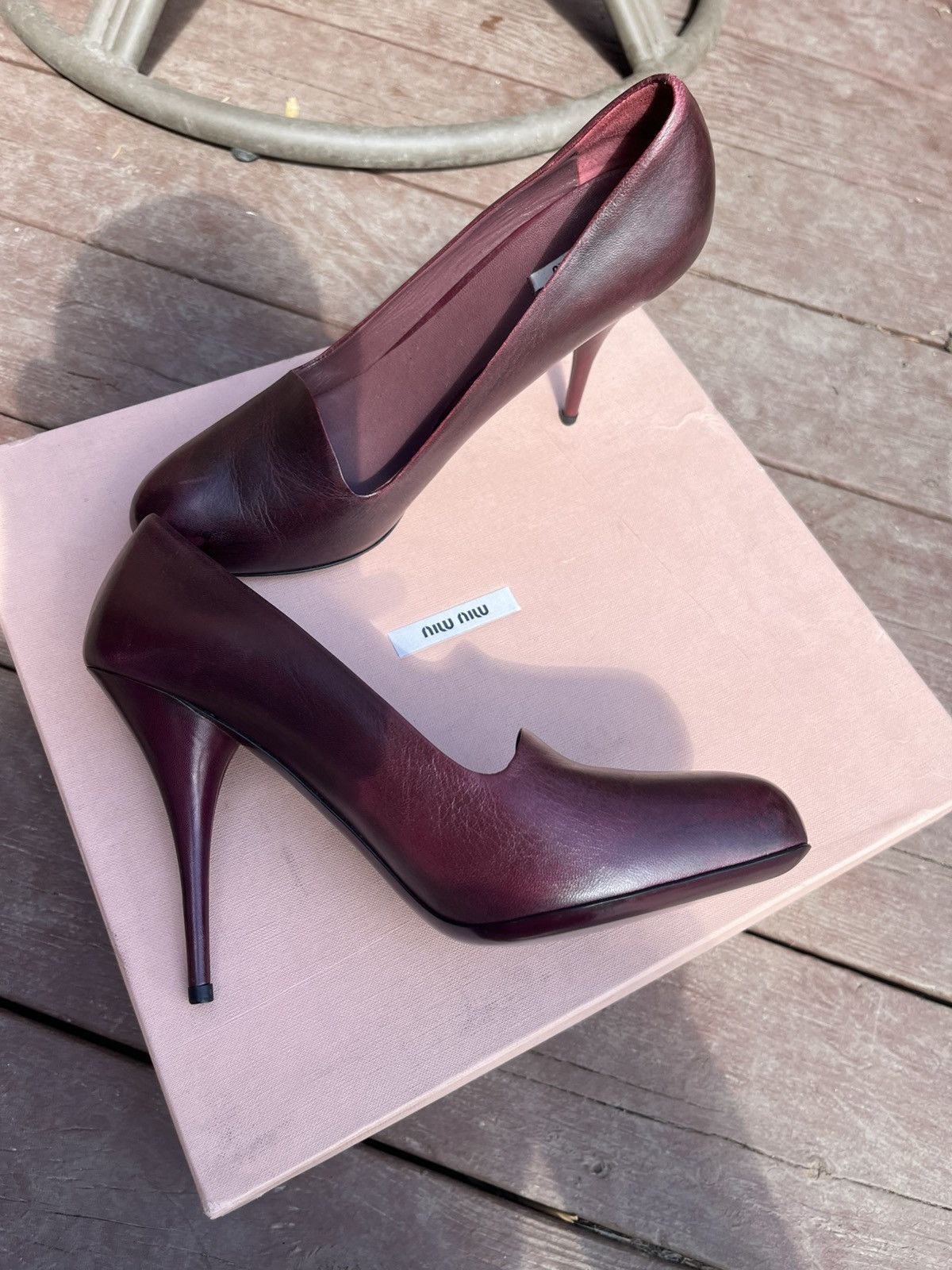 Miu Miu Miu Miu Burgundy Pumps Size US 10 / IT 40 - 5 Thumbnail