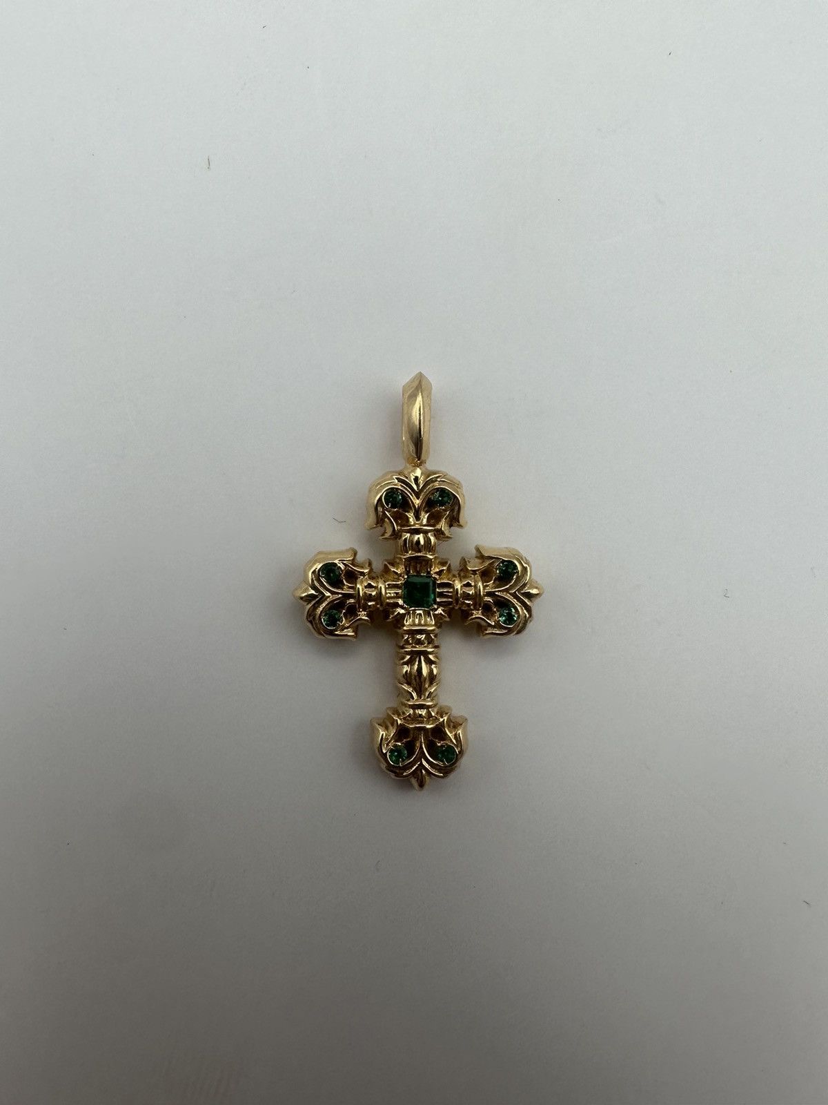 Chrome Hearts Chrome hearts 22k gold filigree charm pave emerald Size ONE SIZE - 2 Thumbnail