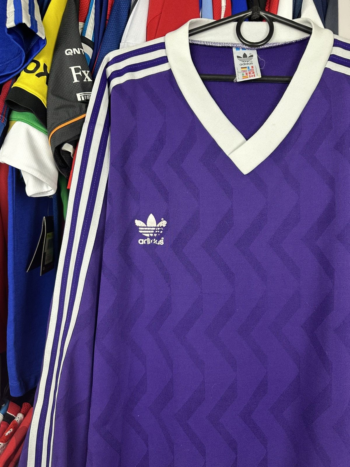 Adidas × Vintage Vintage 80s Adidas #7 Football Shirt Jersey Longs levee XL Size US XL / EU 56 / 4 - 2 Thumbnail