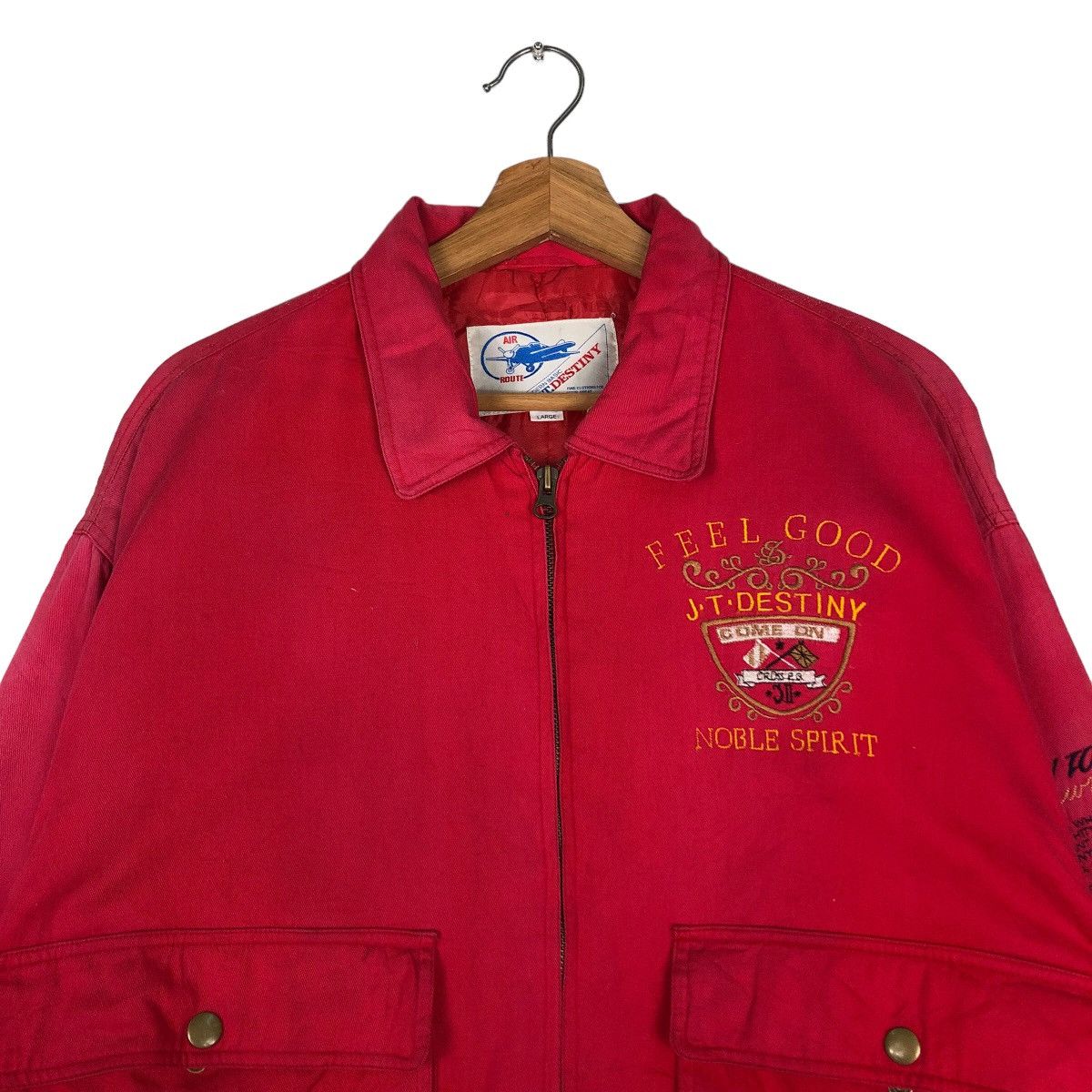 Japanese Brand Vintage Fly Bomber Jacket J.T.Destiny Noble Spirit Military Size US L / EU 52-54 / 3 - 3 Thumbnail