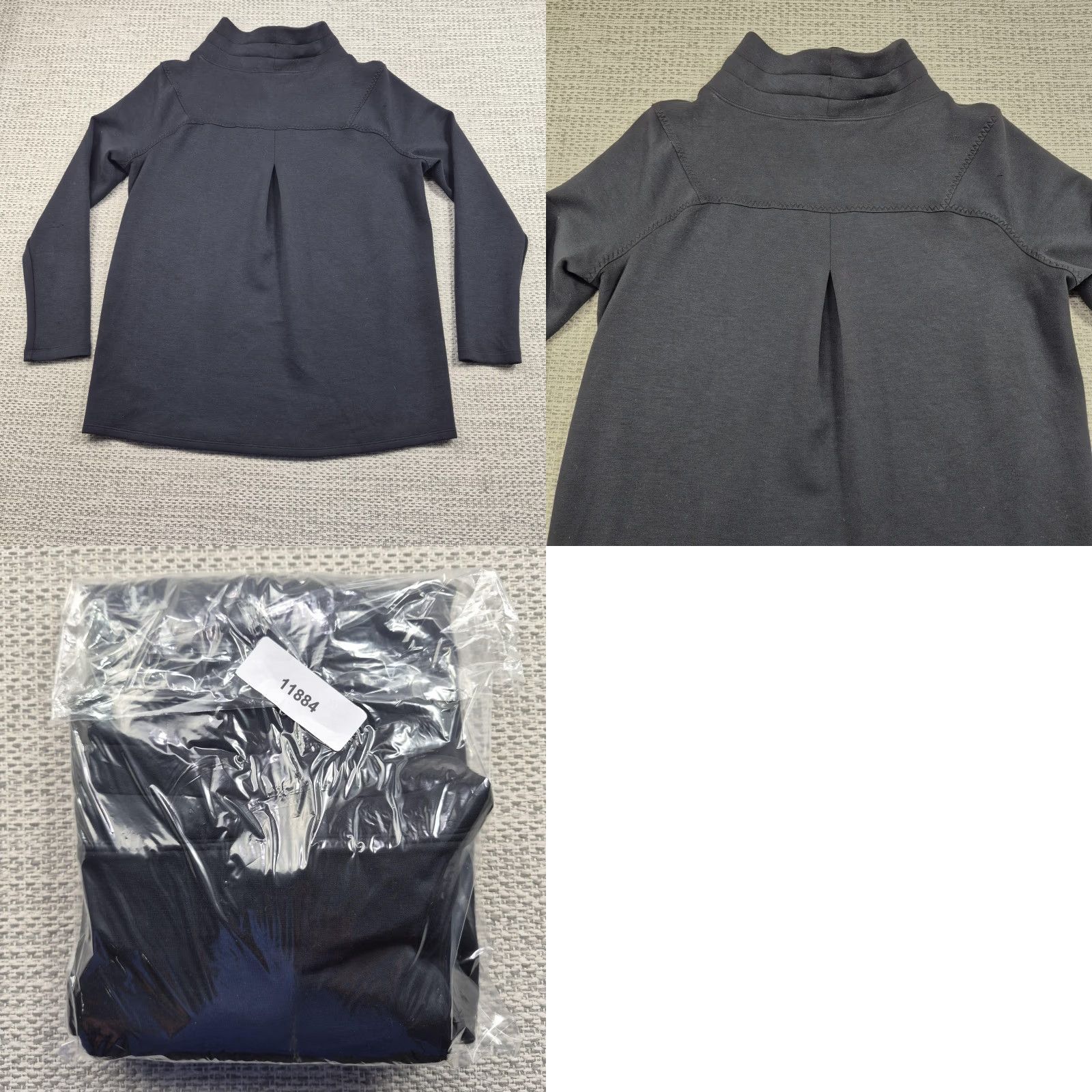 Spanx Spanx Shirt Womens Medium Black Mock Neck Tunic Pullover Long Sleeve Pleated Size M / US 6-8 / IT 42-44 - 9 Thumbnail