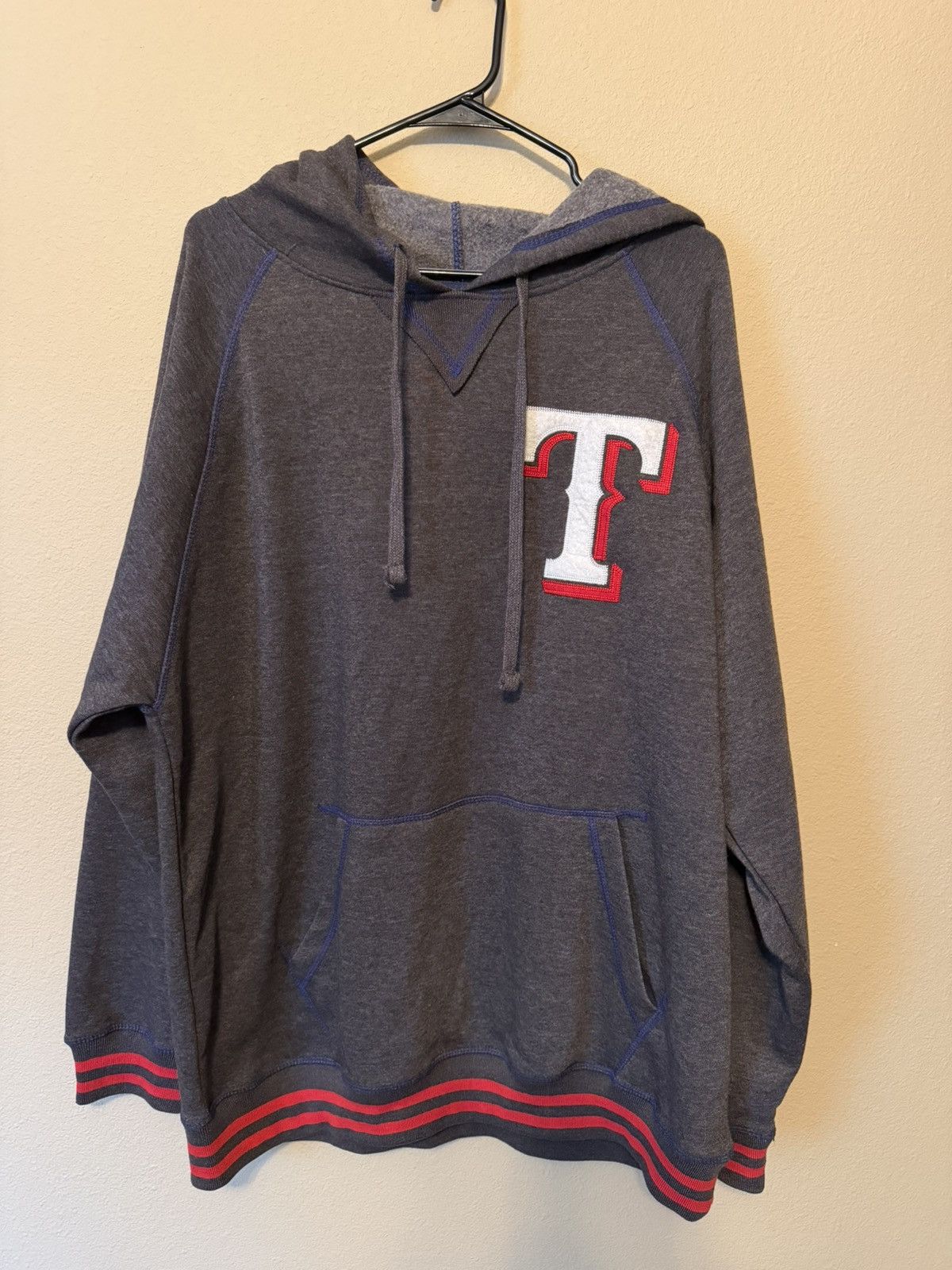MLB Texas Rangers MLB Men's XL Hoodie Charcoal Gray Pullover Size US XL / EU 56 / 4 - 1 Thumbnail