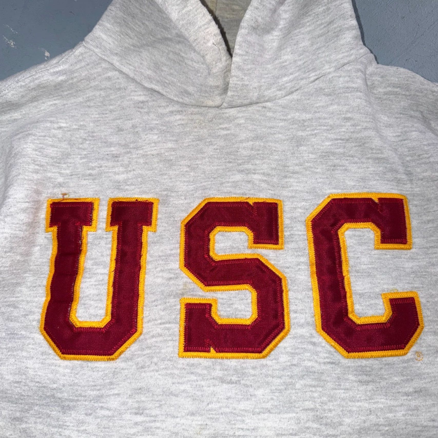 Russell Athletic VTG Russell Athletic USC Hoodie Sweatshirt 2XL Gray Cotton Fleece Crew Neck Long Sleeve Graphic Print Men College Trojans USA 80s 90s Vintage Size US XXL / EU 58 / 5 - 3 Thumbnail