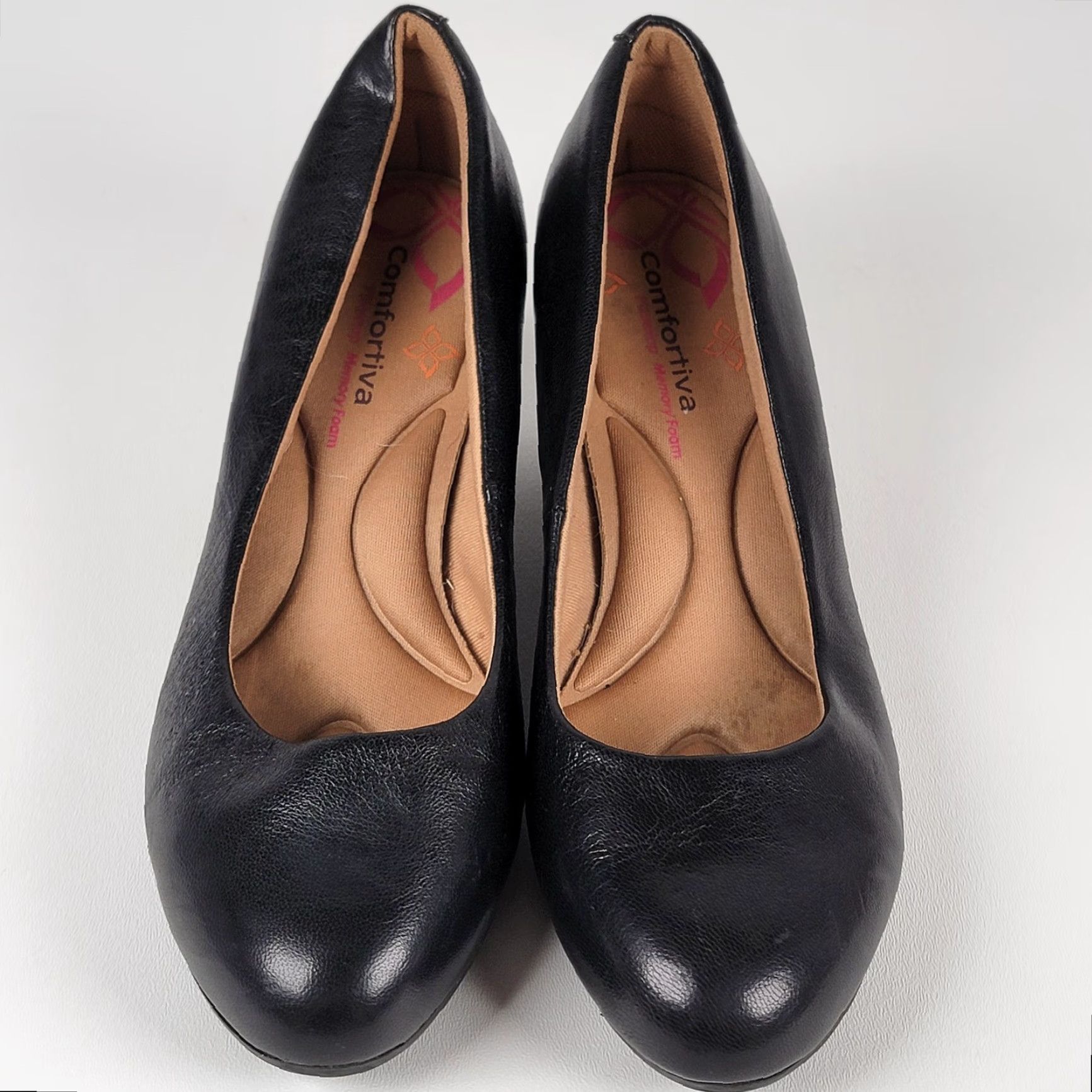 Vintage VINTAGE? No. Use from original. Create title: Comfortiva Leather Pump Women Kitten Heel Arch Support Black 9 M Shoes Womens Pump Size US 9 / IT 39 - 2 Thumbnail