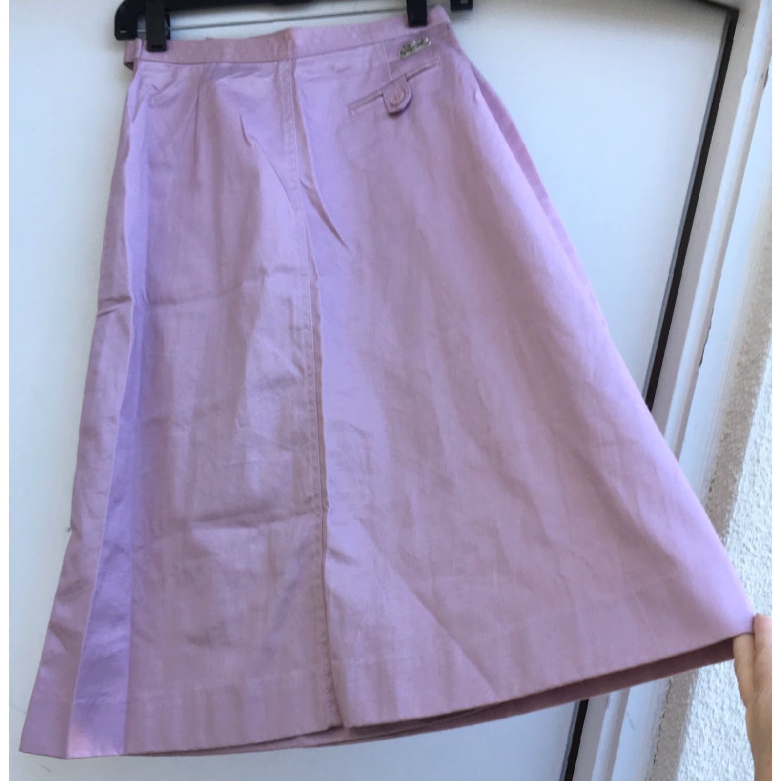 Lacoste Izod Lacoste For Her High Waist Skirt Crocodile Allogator Logo Sz 8 25 in Waist Pink 1980s Vintage Womens Skirt Lacoste Size 30" / US 8 / IT 44 - 4 Thumbnail