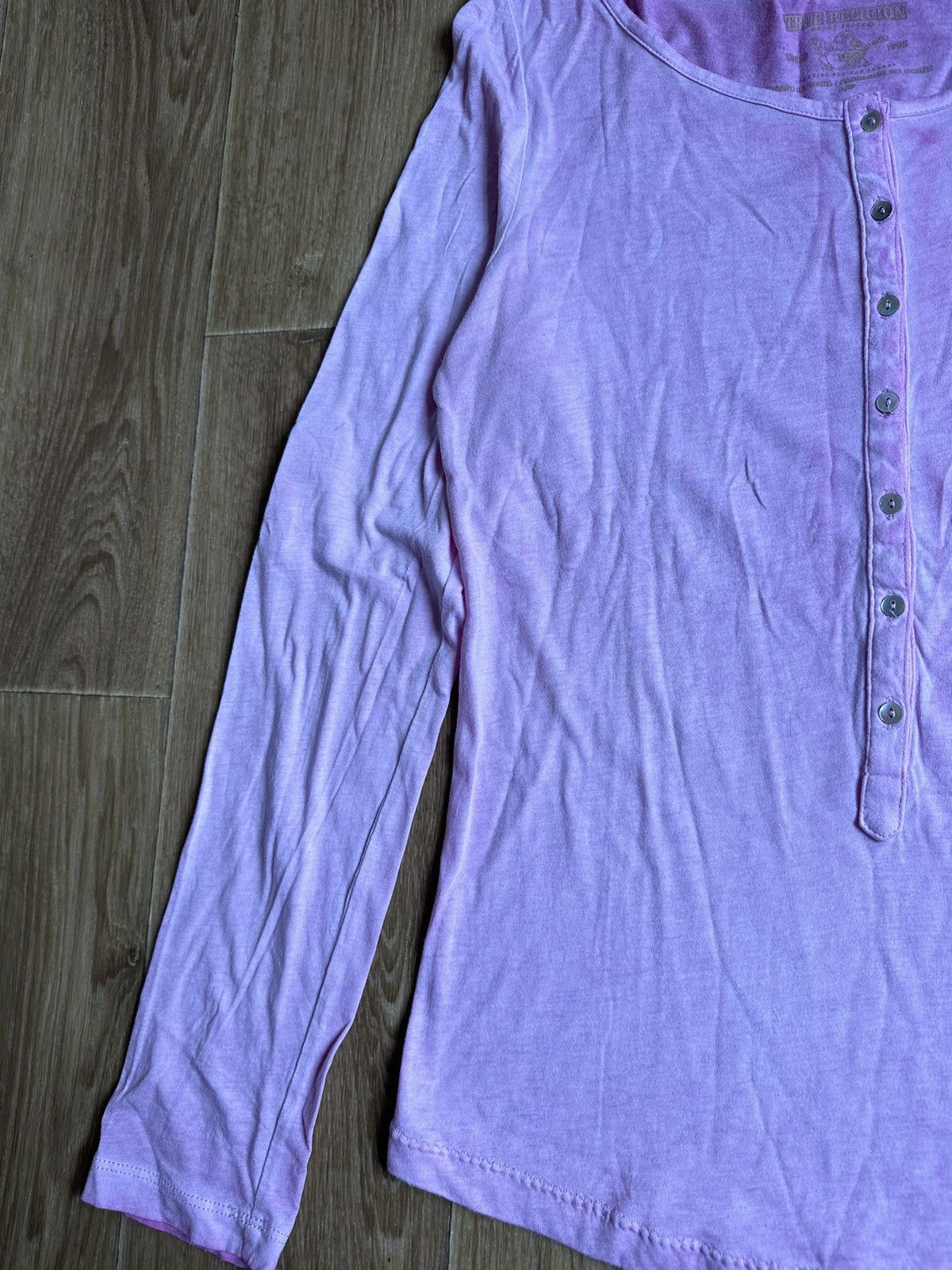 Japanese Brand × True Religion × Vintage Vintage True Religion Sleeve Pink Longsleeve T Shirt Size S / US 4 / IT 40 - 3 Thumbnail