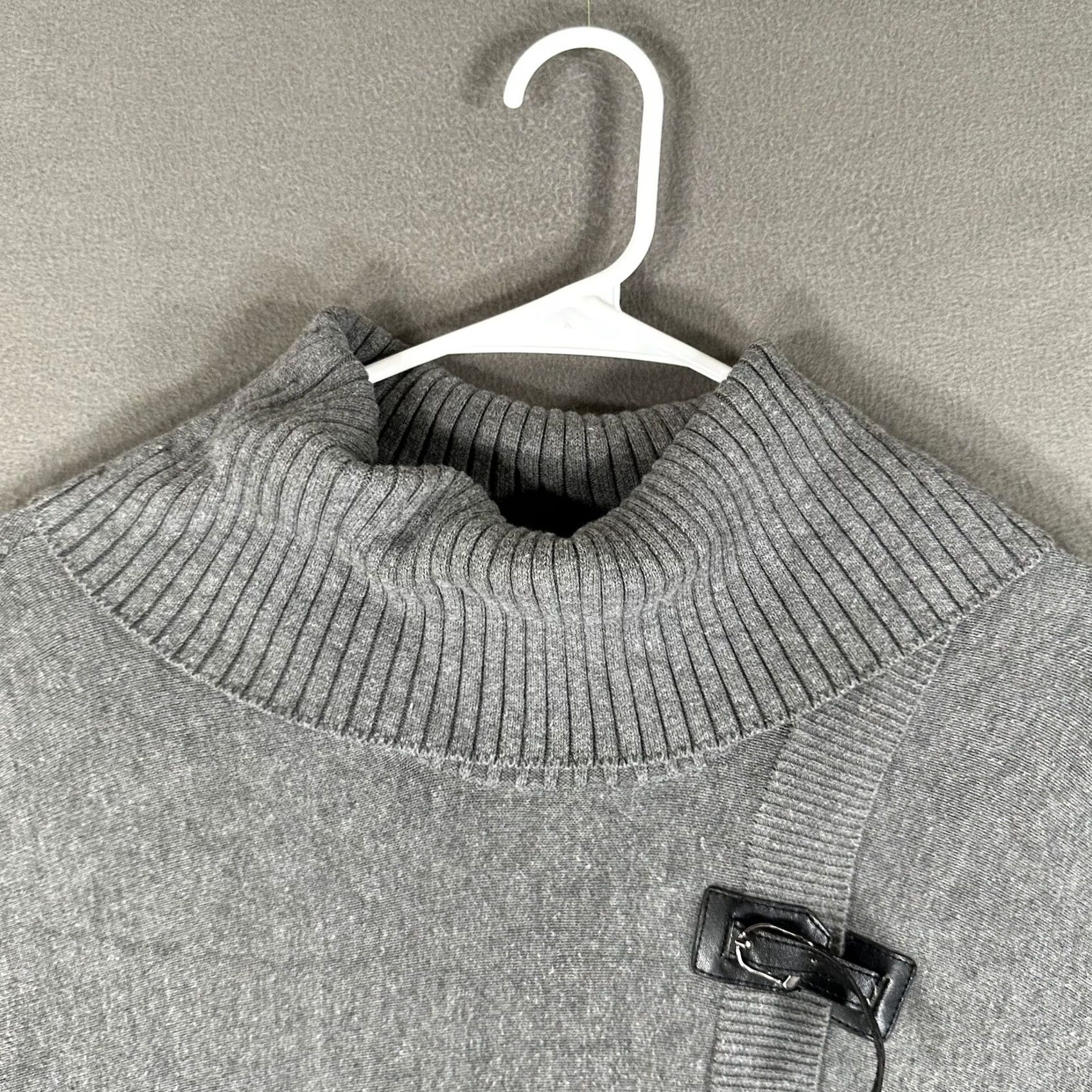 Guess Guess Cardigan Sweater Womens XS Gray Belted 3/4 Sleeve Turtle Neck Wrap EUC Size XS / US 0-2 / IT 36-38 - 6 Thumbnail