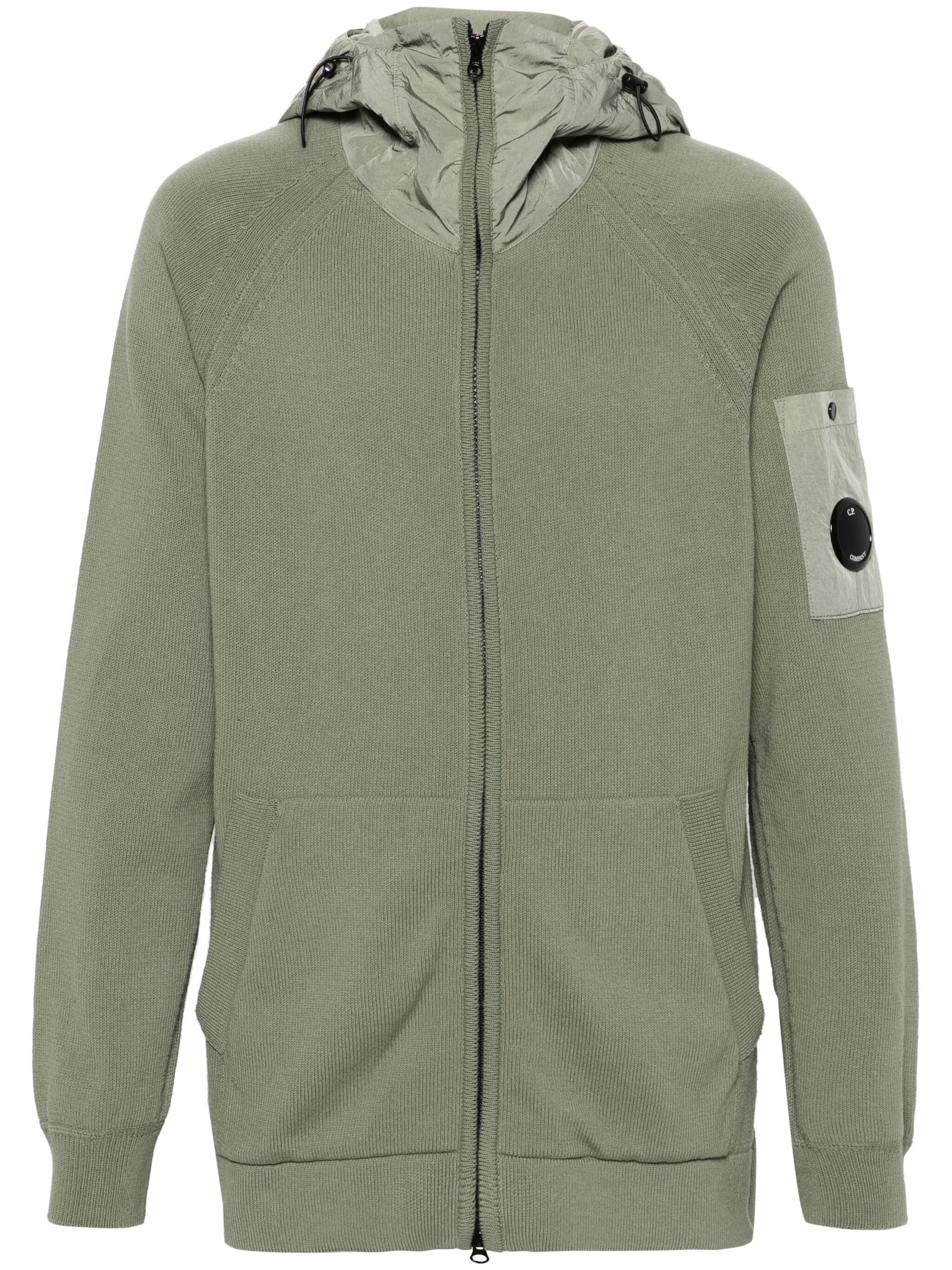 C.P. Company o1y1224 Hooded Cardigan in Sage Green Size US M / EU 48-50 / 2 - 1 Thumbnail