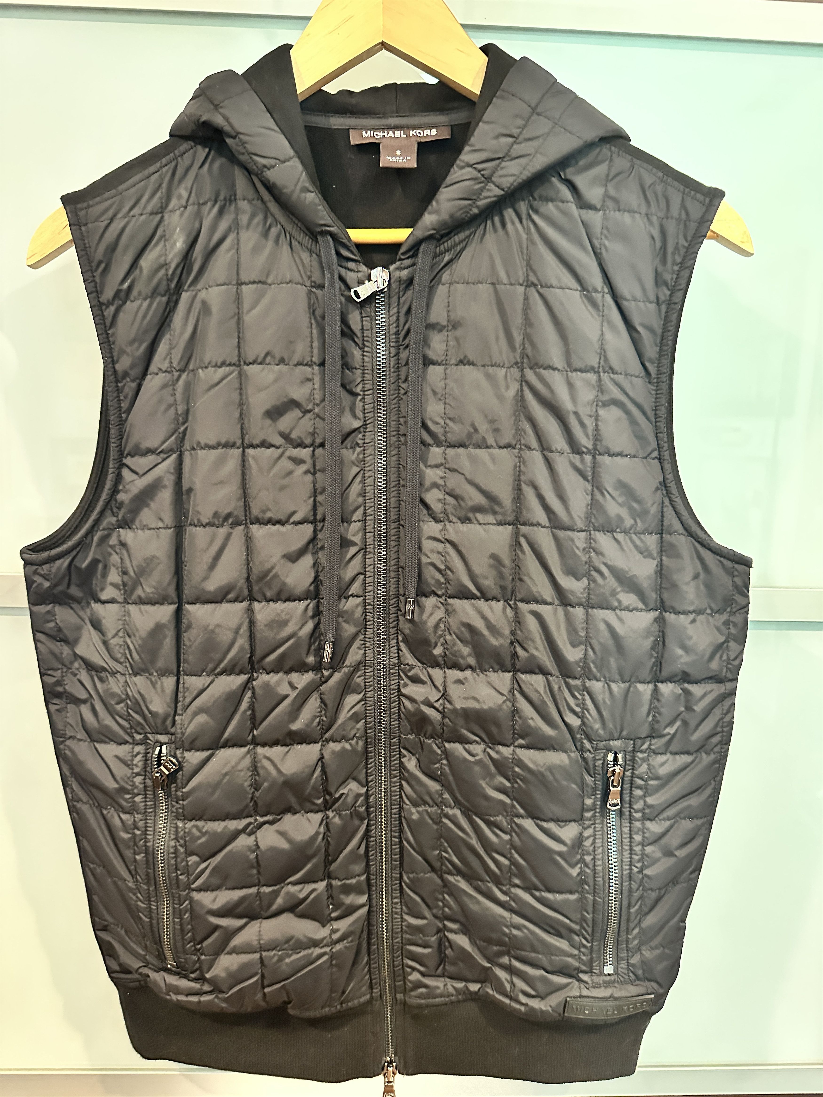 Michael Kors Men’s Black Quilted Hooded Vest Size US S / EU 44-46 / 1 - 1 Thumbnail