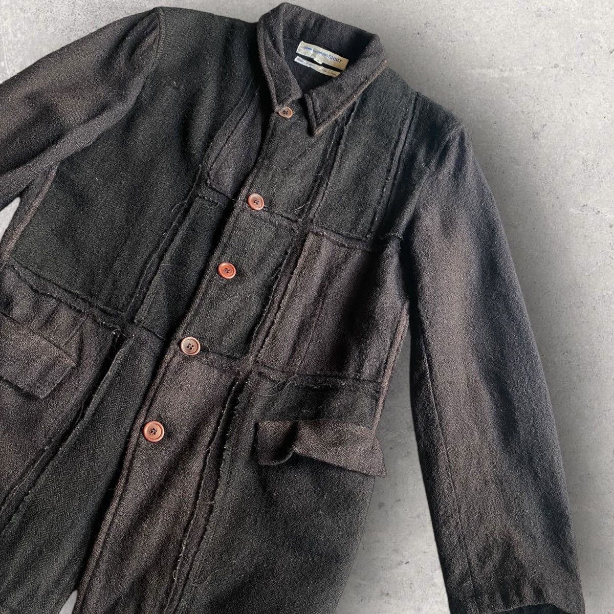 Black Wool Patchwork Blazer