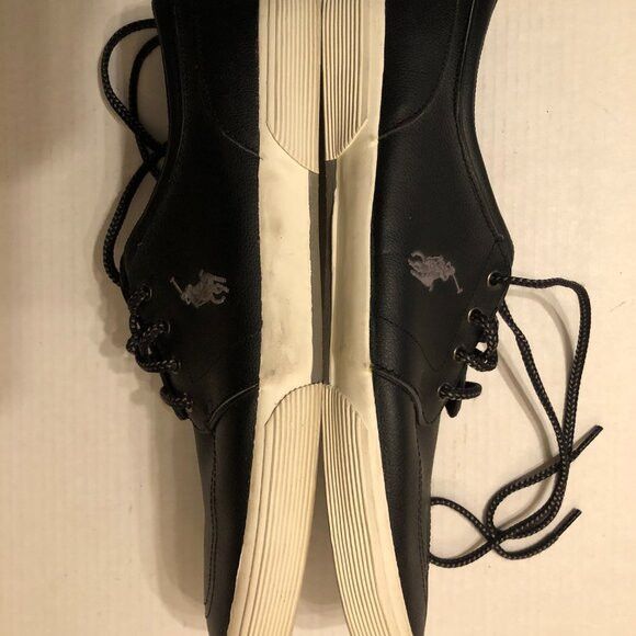 Polo Ralph Lauren polo Ralph Lauren men's black leather fashion sneakers 17D Size US 15 / EU 48 - 7 Thumbnail