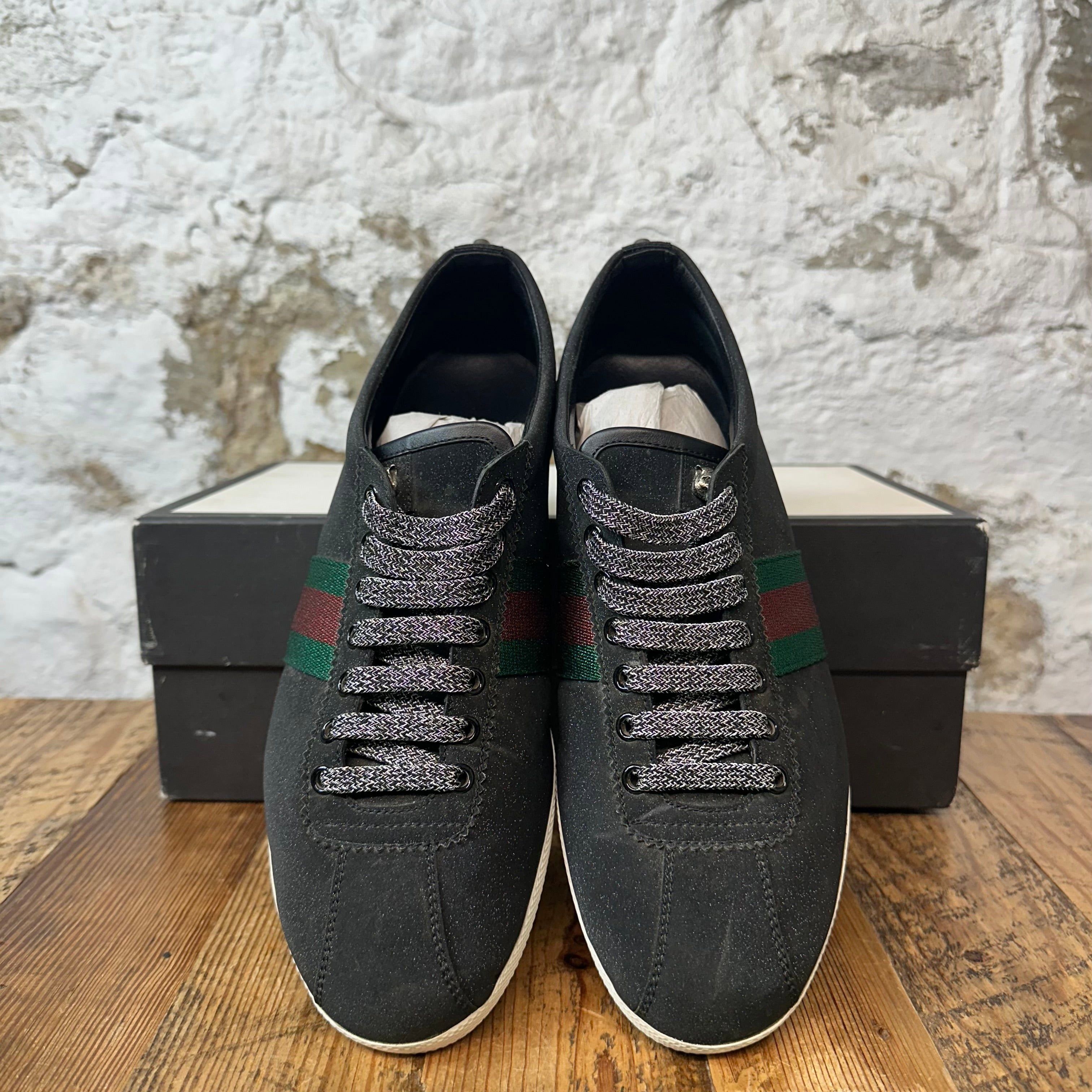 Gucci Gucci Bambi Web Black Glitter Stud Sneaker Sz 9.5 Size US 9.5 / EU 42-43 - 3 Thumbnail