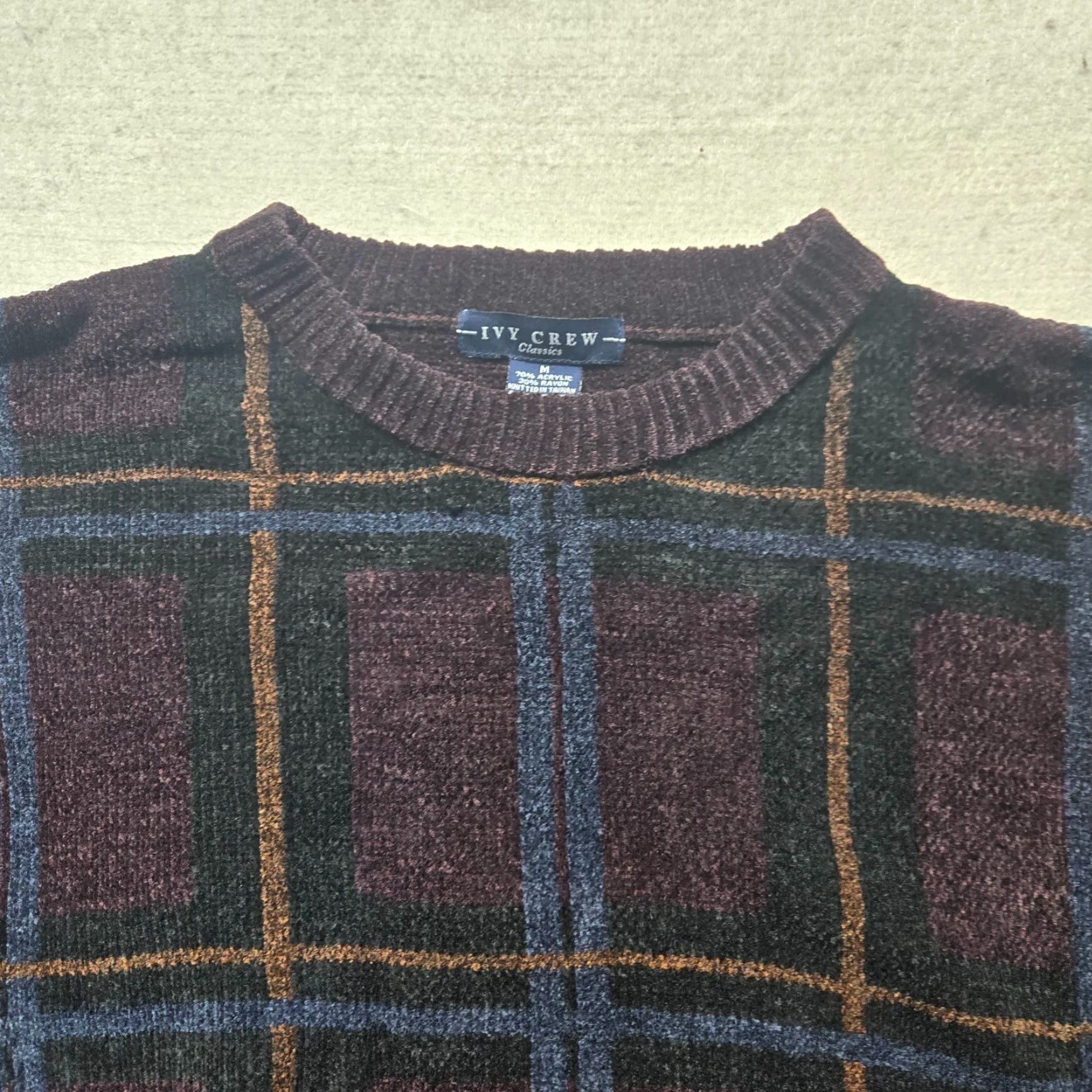 Vintage Ivy Crew Purple Knitted Pullover Sweater Men's Medium Rayon Casual Size US M / EU 48-50 / 2 - 2 Thumbnail