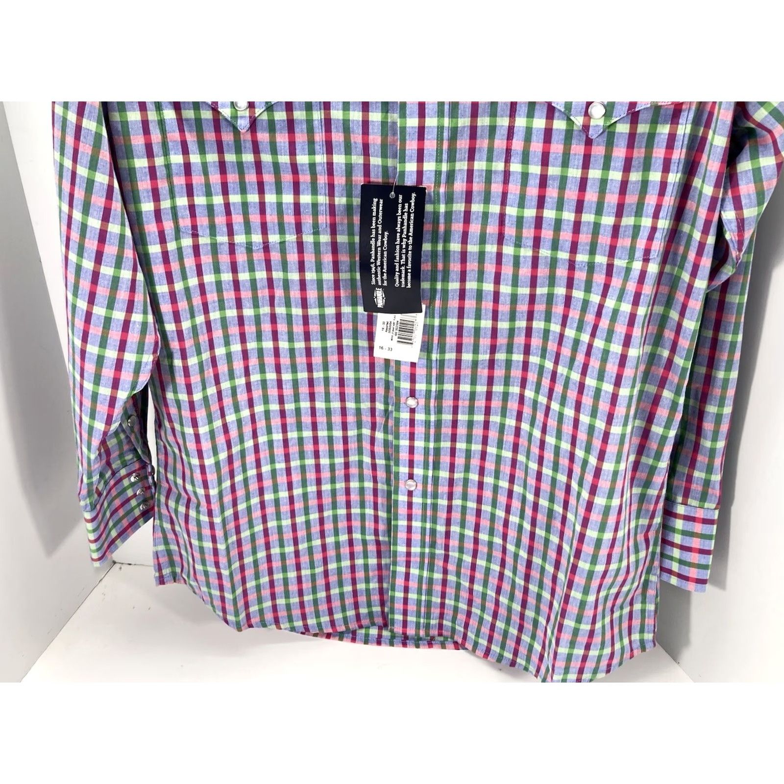 Vintage Panhandle Slim Western Pearl Snap Shirt Men Medium 16/33 Purple Long Sleeve NWT Size US M / EU 48-50 / 2 - 3 Thumbnail