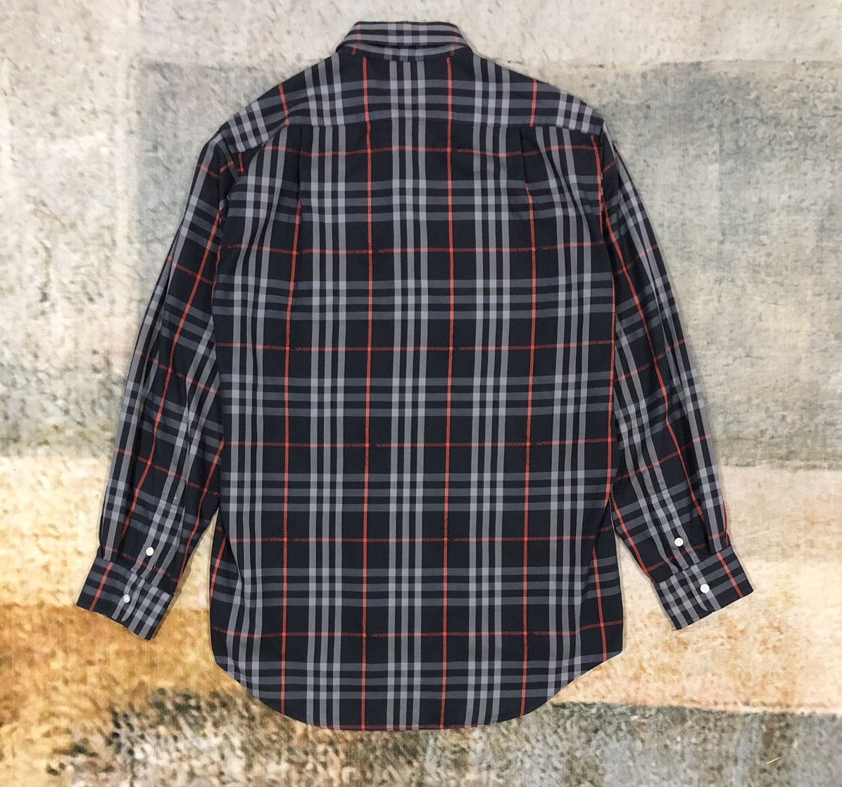 Burberry Burberrys Plaid Cotton Overprint Logo Long Sleeve Shirt Size US L / EU 52-54 / 3 - 2 Thumbnail