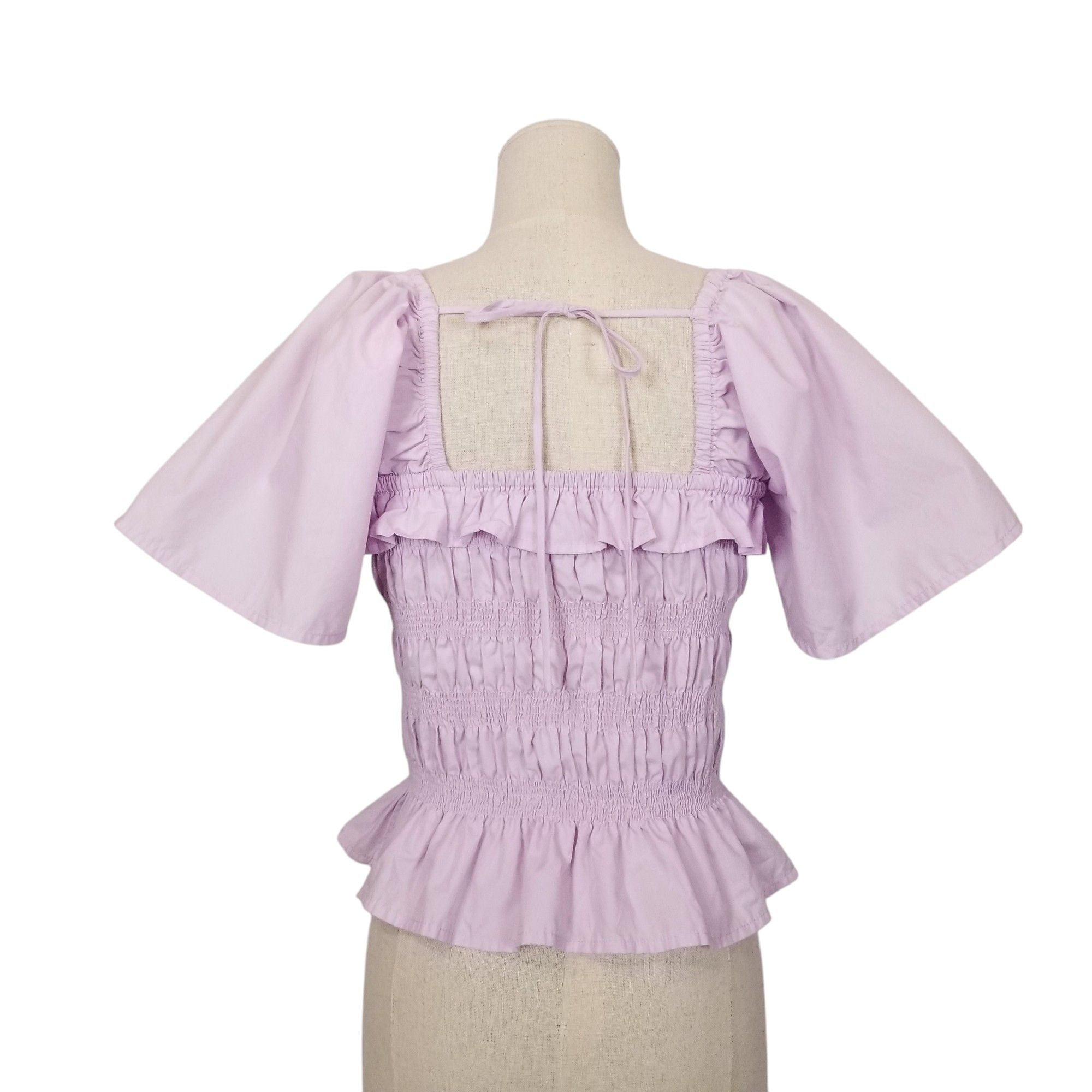 Other Aaron & Amber Smocked Puff Shoulder Top Size M / US 6-8 / IT 42-44 - 4 Thumbnail