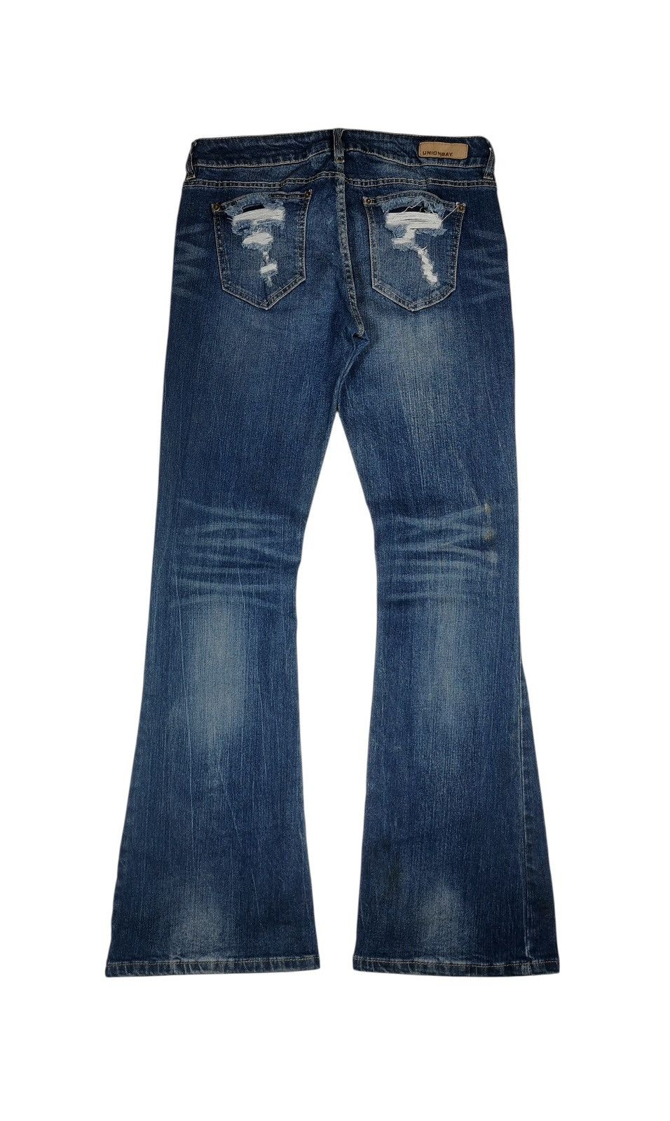 UNIONBAY Unionbay Slim Thigh Flare Legs Distressed Jeans Size 30" / US 8 / IT 44 - 4 Thumbnail