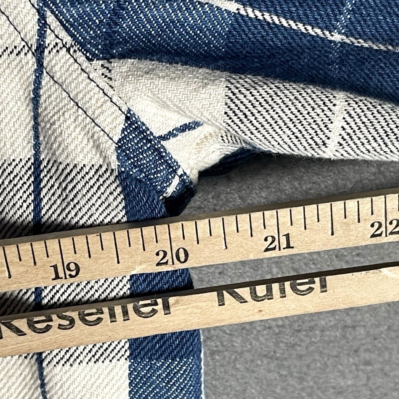 Lucky Brand Lucky Brand Mens Blue White Plaid Shirt Long Sleeve Snap Button-Up Regular M Casual Western Size US M / EU 48-50 / 2 - 6 Thumbnail