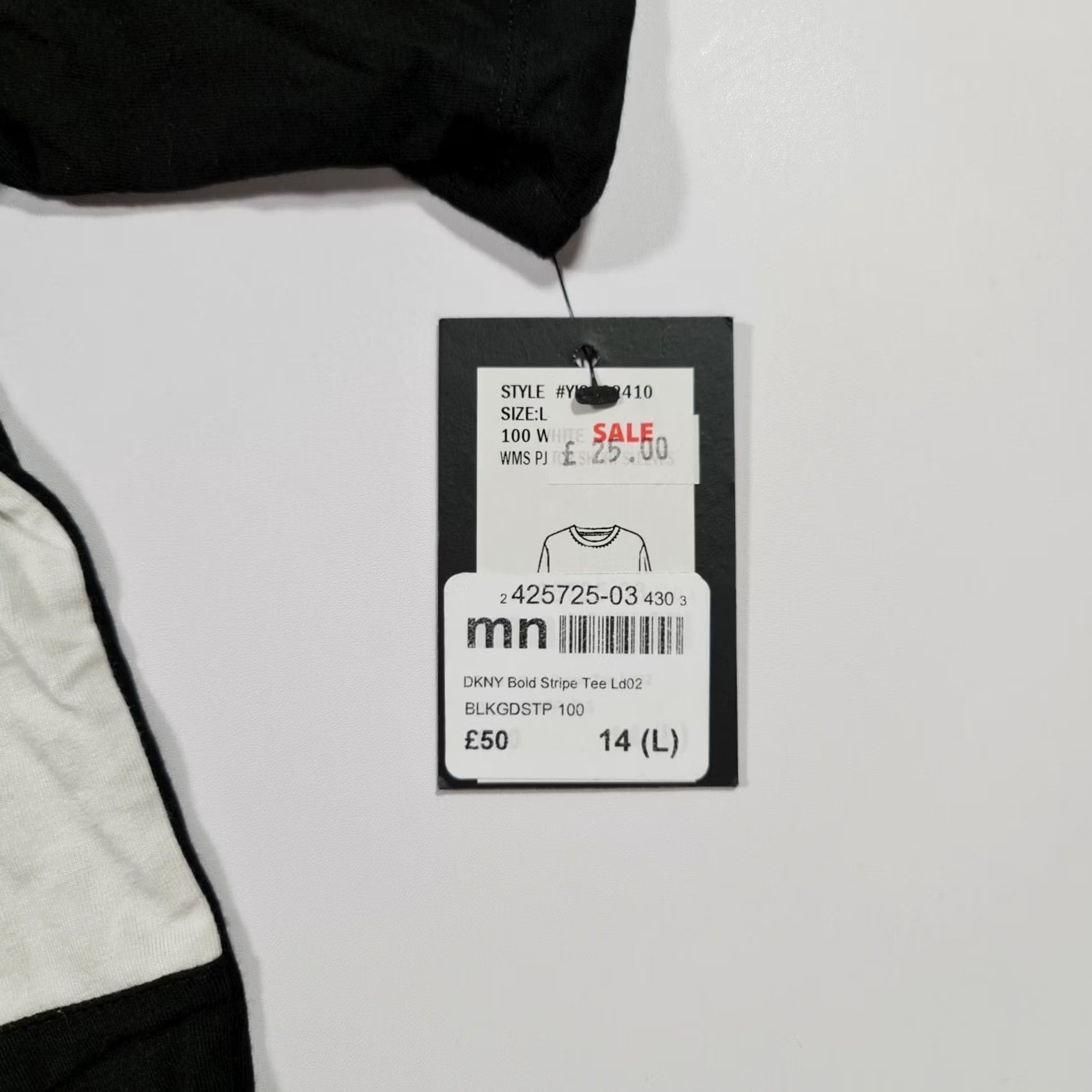 DKNY DKNY Womens Pyjama T Shirt White Black Large Short Sleeves Top Jersey Size L / US 10 / IT 46 - 5 Thumbnail