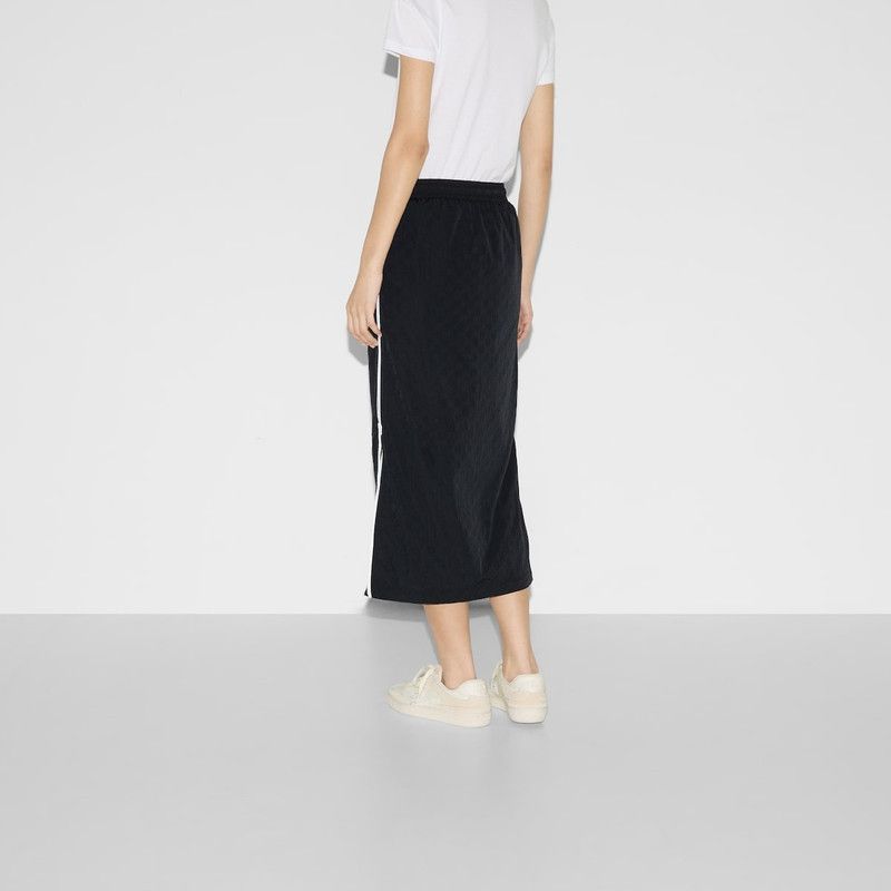 Gucci oc11z1125 GG Nylon Midi Skirt in Black Size 32" / US 10 / IT 46 - 5 Thumbnail