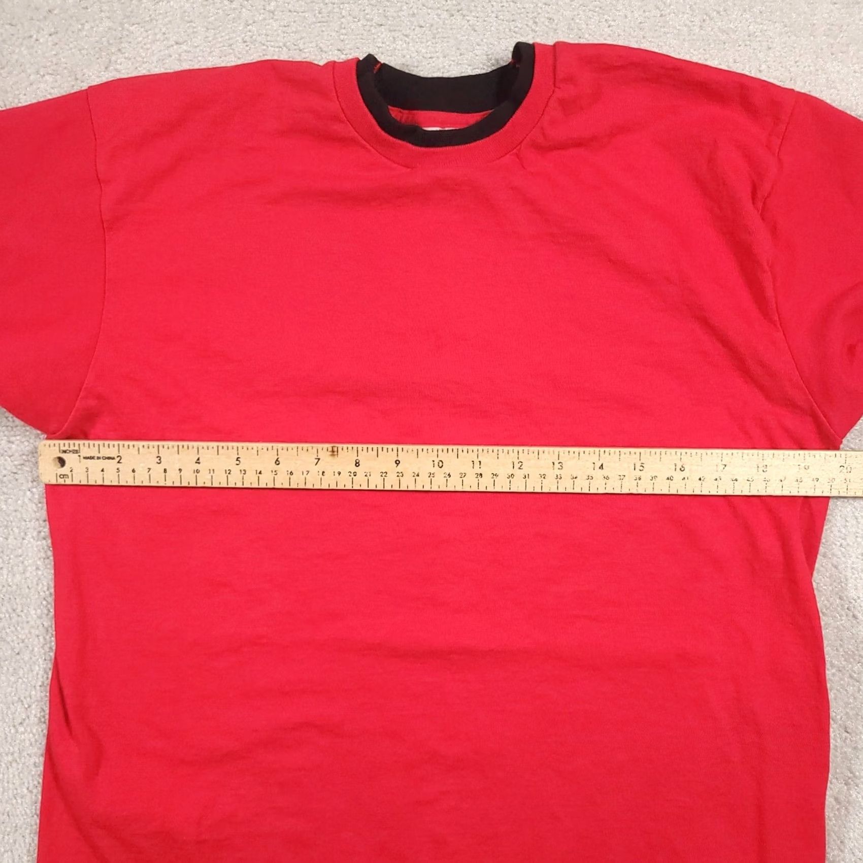 Fruit Of The Loom VINTAGE Fruit of the Loom T-Shirt Mens Medium Two Toned Red Black Single Stitch USA Shirt Mens Size US M / EU 48-50 / 2 - 7 Thumbnail
