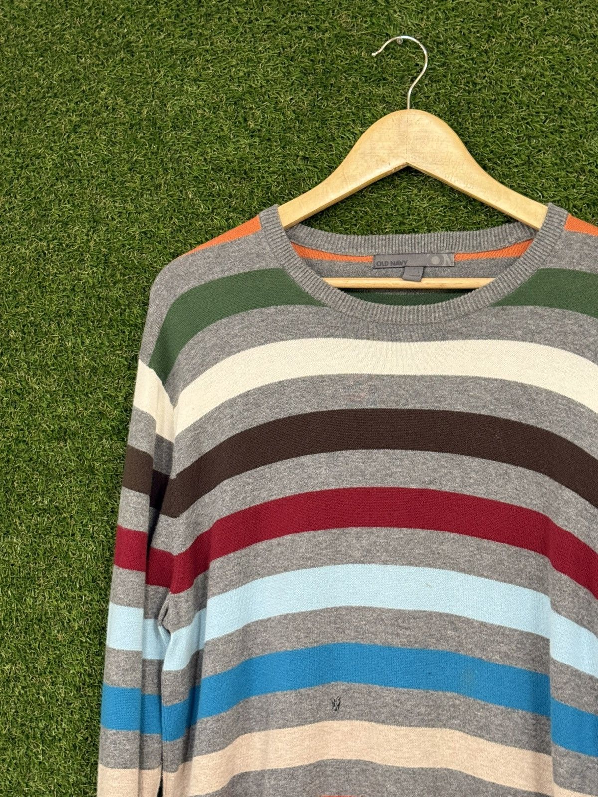 Old Navy Vintage Y2K Old Navy Silver Tag Striped Knit Sweater Large Size US L / EU 52-54 / 3 - 2 Thumbnail