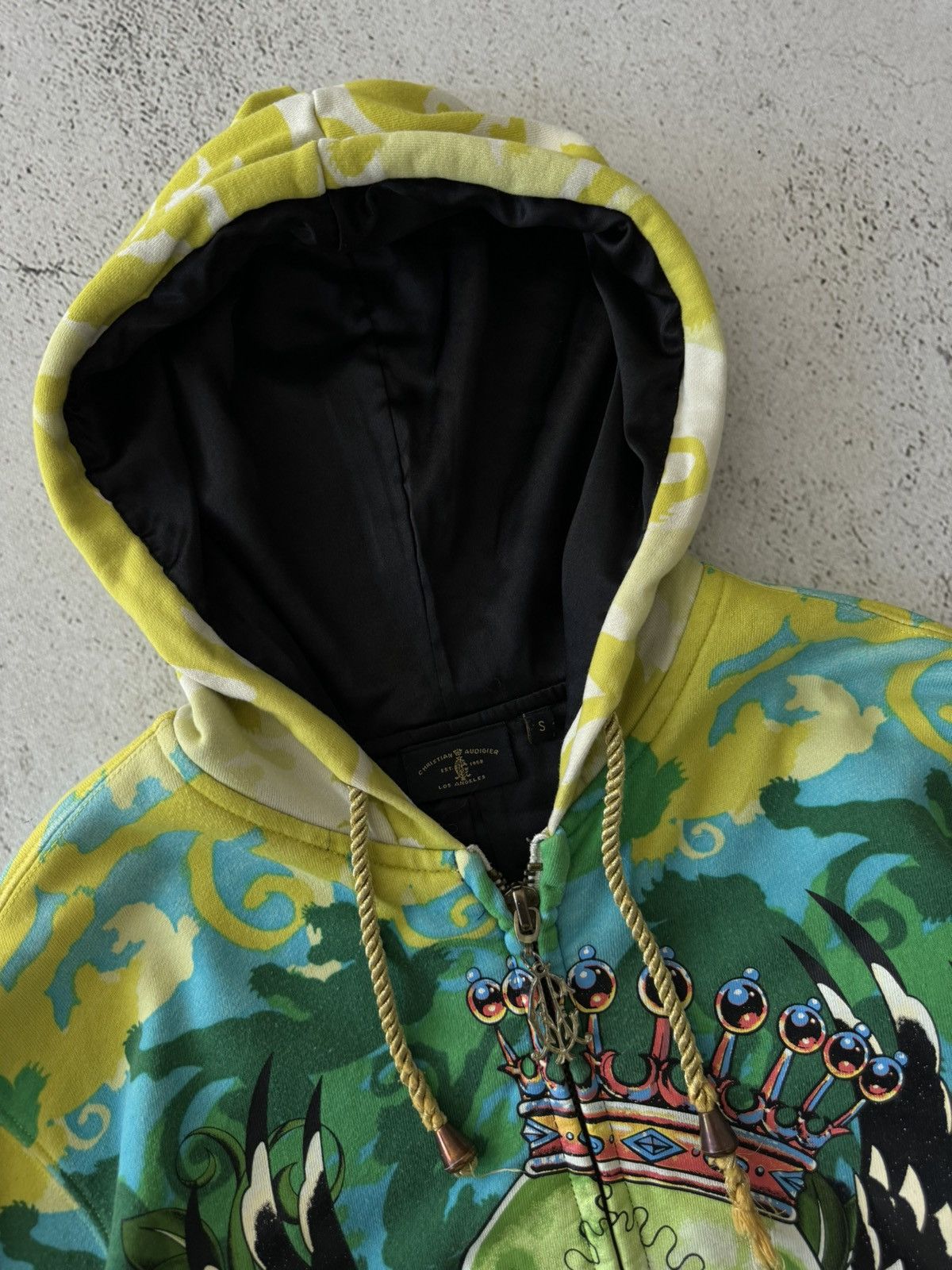 Christian Audigier × Ed Hardy × Vintage Christian Audigier Ed Hardy Style Vintage Skull Zip Hoodie Size US S / EU 44-46 / 1 - 7 Thumbnail