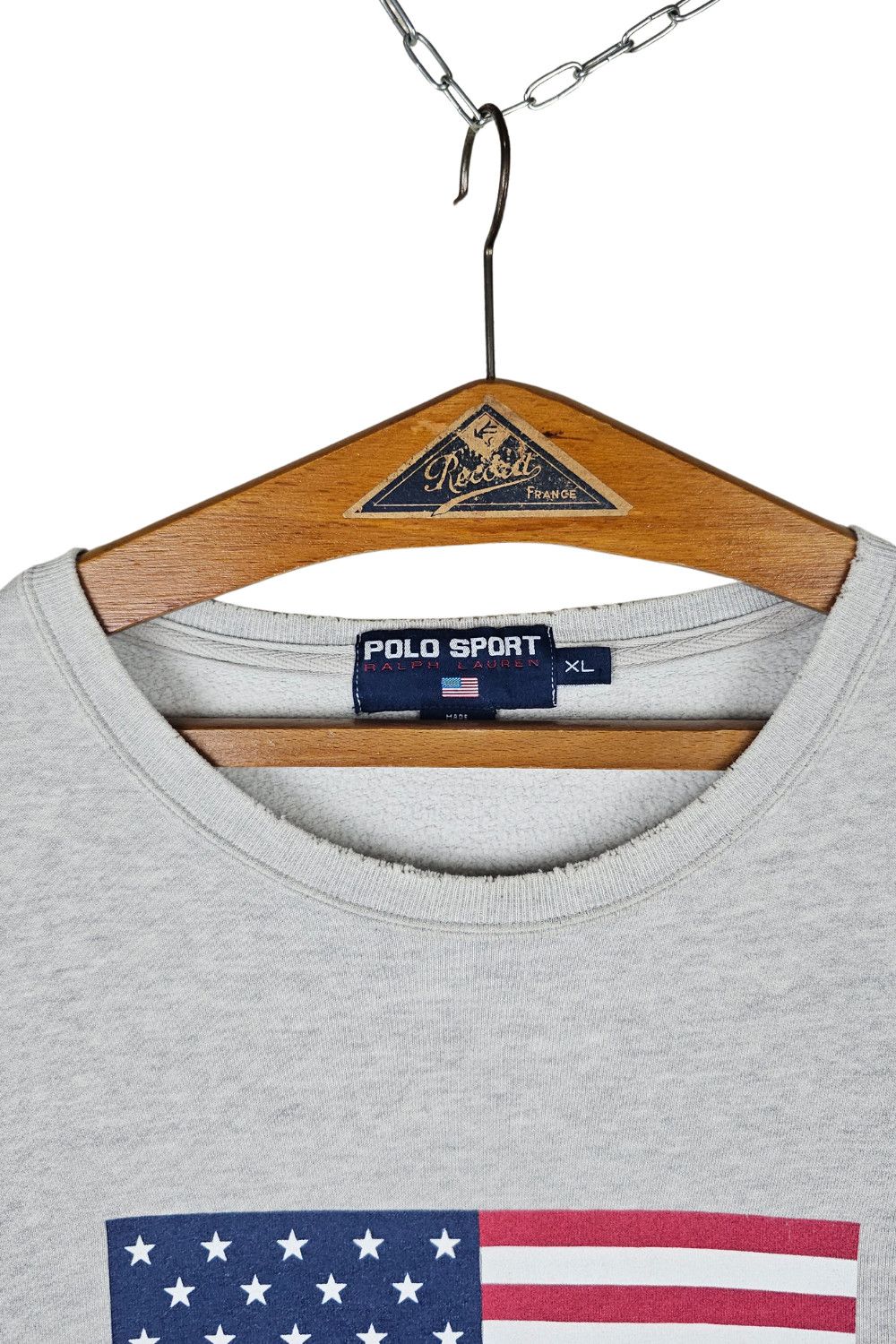 90s Vintage Polo Sport Ralph Lauren USA Flag Sweatshirt - XL image 5
