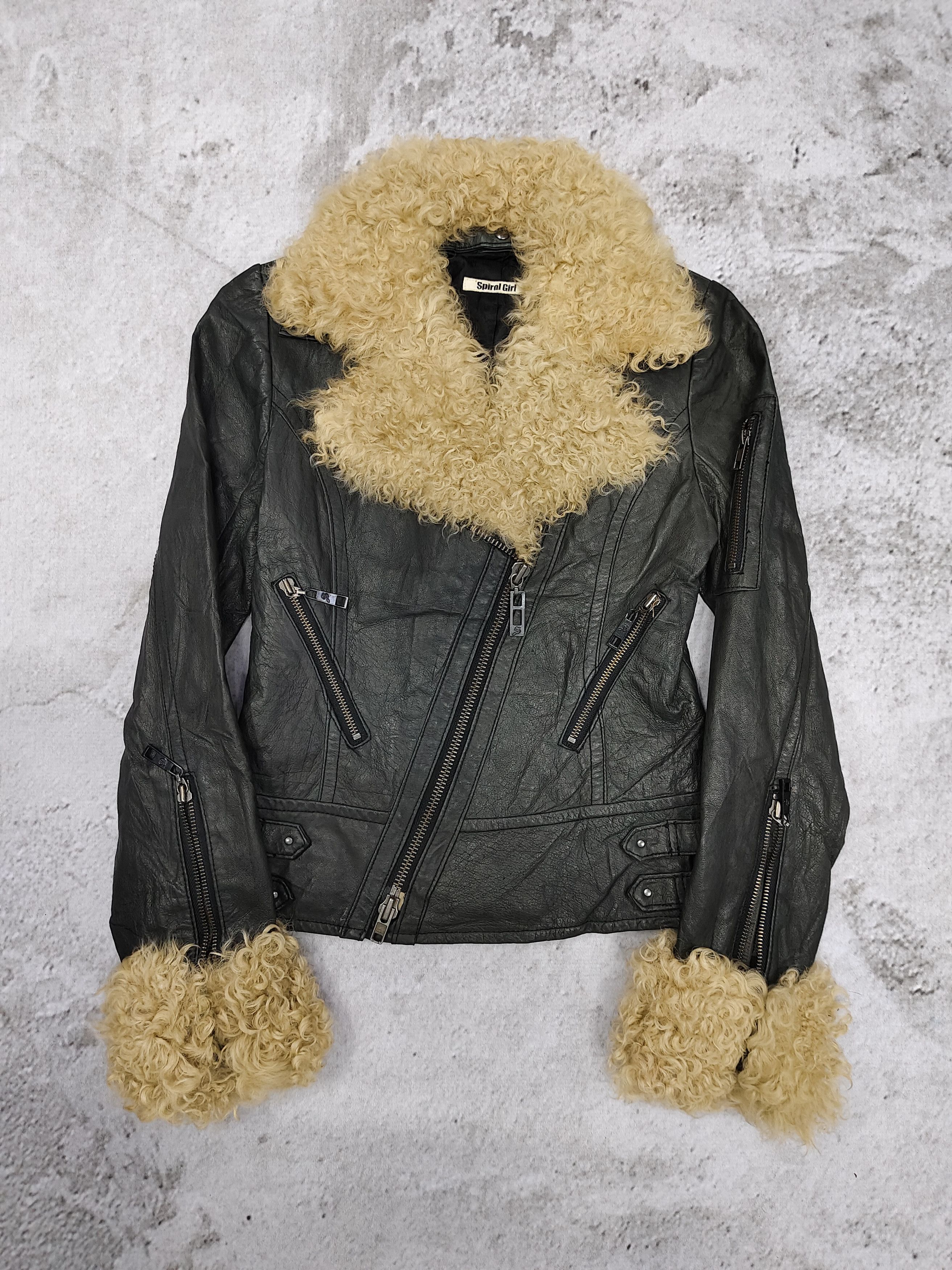 If Six Was Nine 00s Spiral Girl-Japanese Gothic Rock Asymmetric Fur Leather Size S / US 4 / IT 40 - 6 Thumbnail