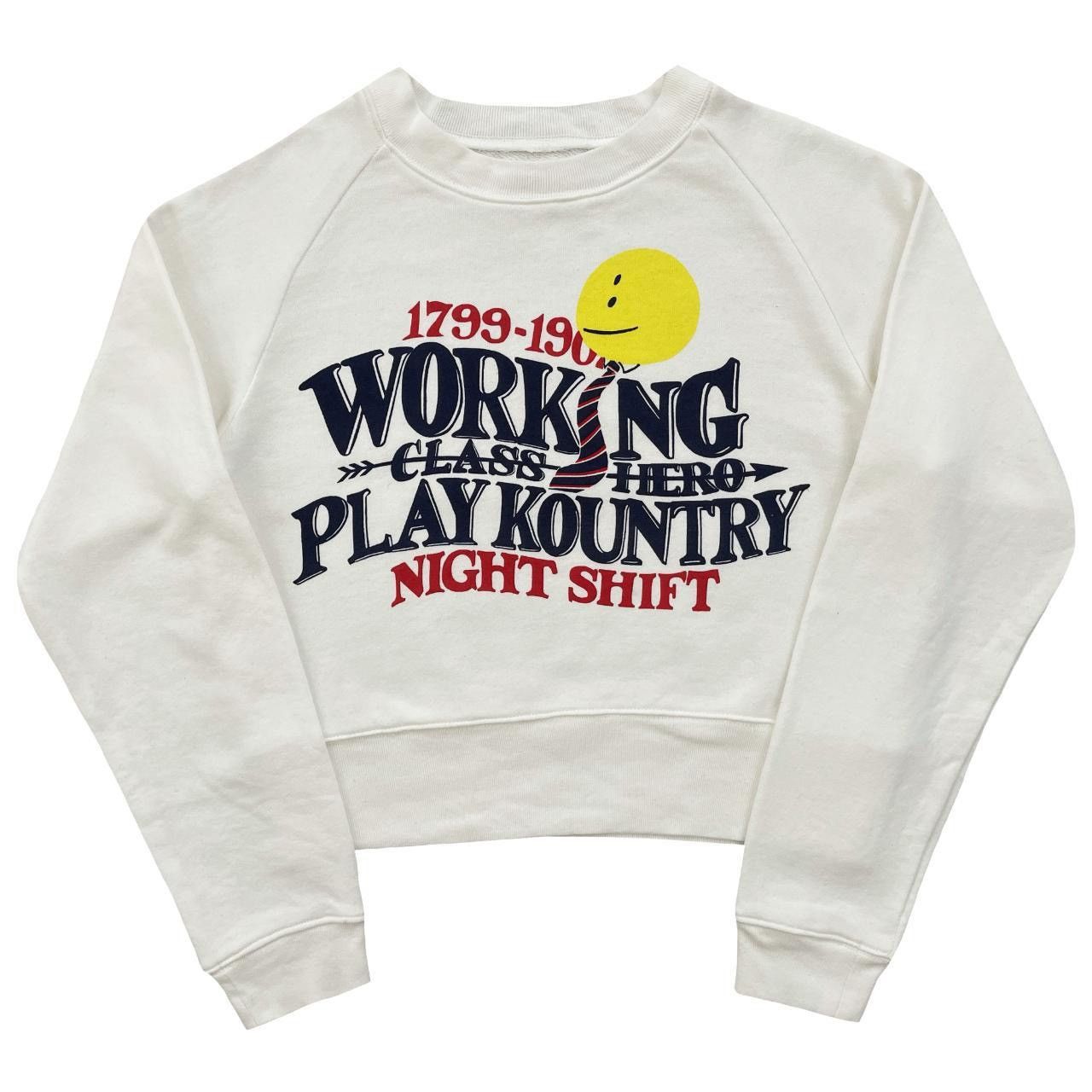 image of Kapital Kountry Printed Jersey Sweatshirt in White, Women's (Size Small)