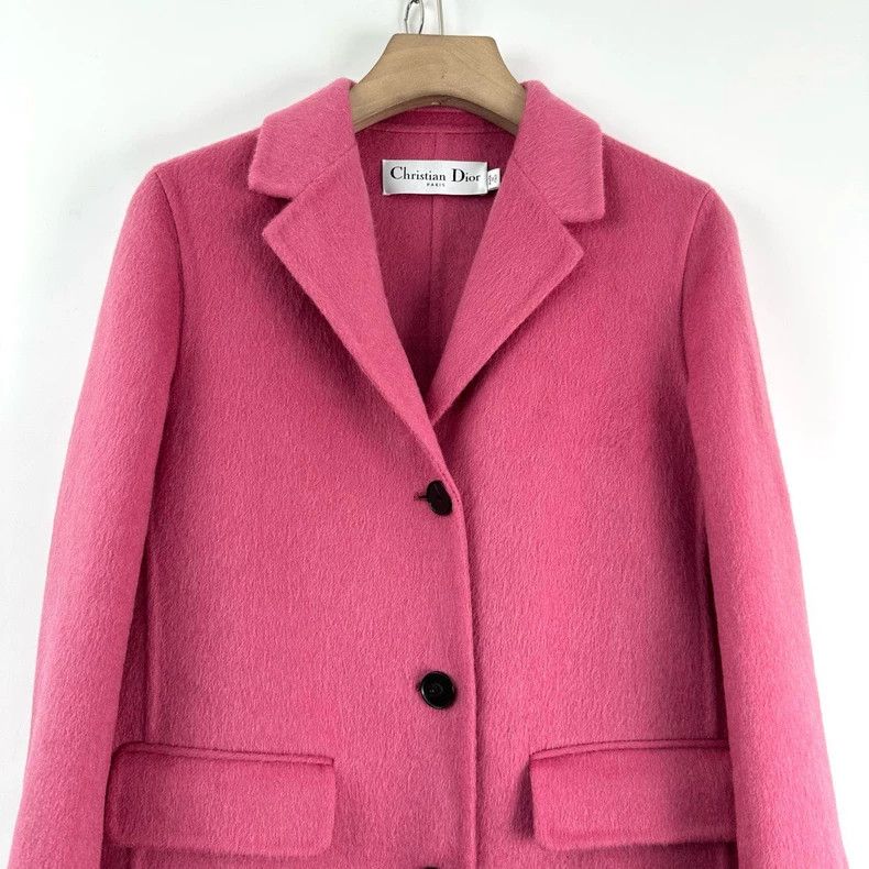 Dior Dior Pink wool long coat 2505-Nextarrow Size XXS / US 00 / IT 34 - 1 Thumbnail