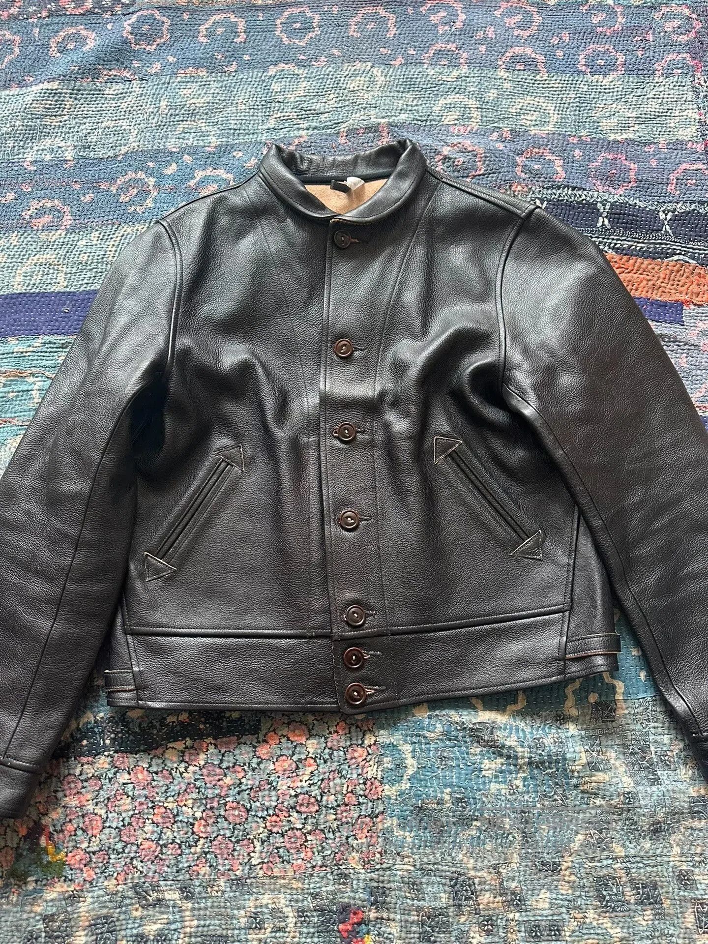 Mister Freedom mister freedom leather jacket with button detail. Size US L / EU 52-54 / 3 - 1 Thumbnail