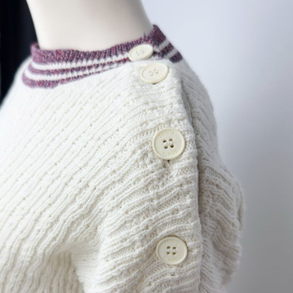 Sonia Rykiel SONIA RYKIEL So Preppy! Designer Knit Crew Neck Sweater sz M Size L / US 10 / IT 46 - 5 Thumbnail