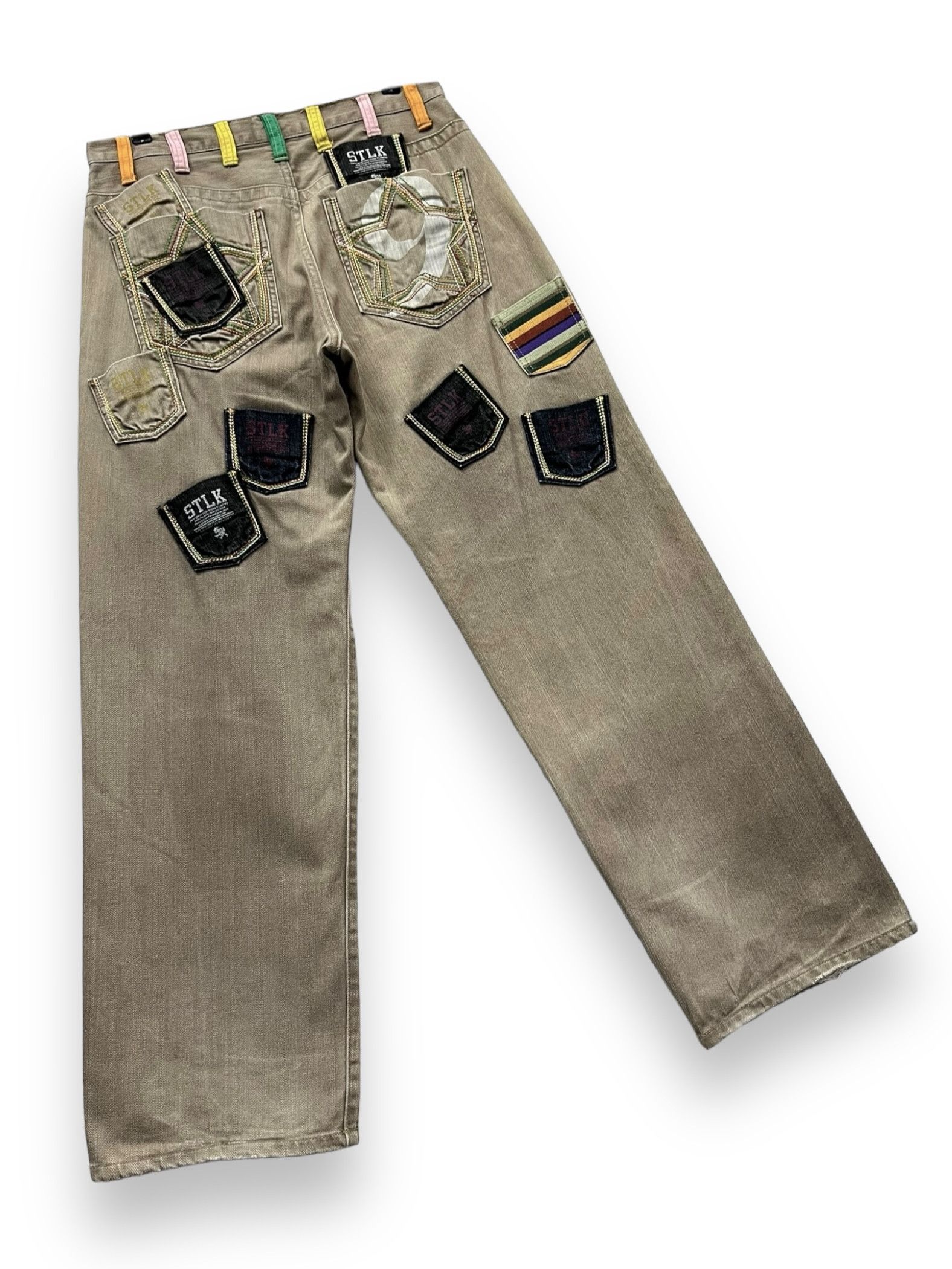 If Six Was Nine STLK NUMBER 9 Multi Pocket Pop Art Style Baggy Pants Size US 32 / EU 48 - 7 Thumbnail