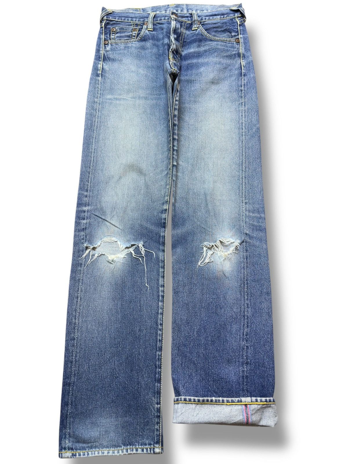 Evisu Vintage Evisu Donna Osaka Selvedge Faded Distressed Denim Size US 29 - 1 Thumbnail