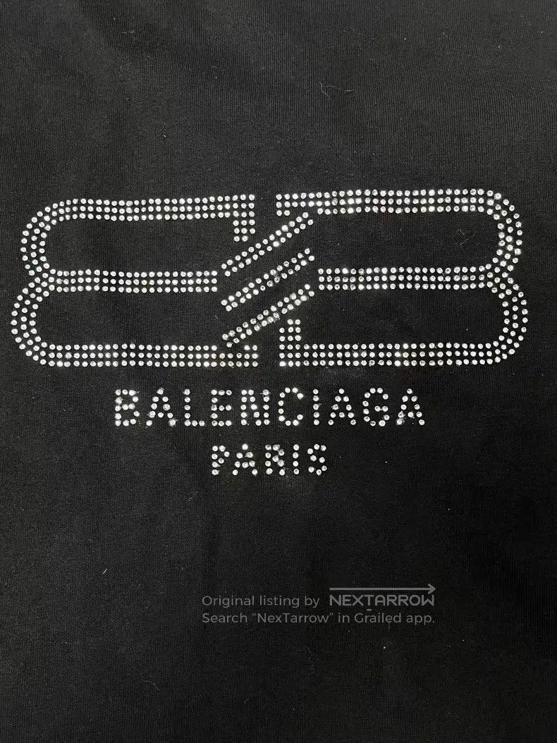 Balenciaga Balenciaga Solid Color Rhinestone Round Neck Short Sleeve Size US S / EU 44-46 / 1 - 3 Thumbnail