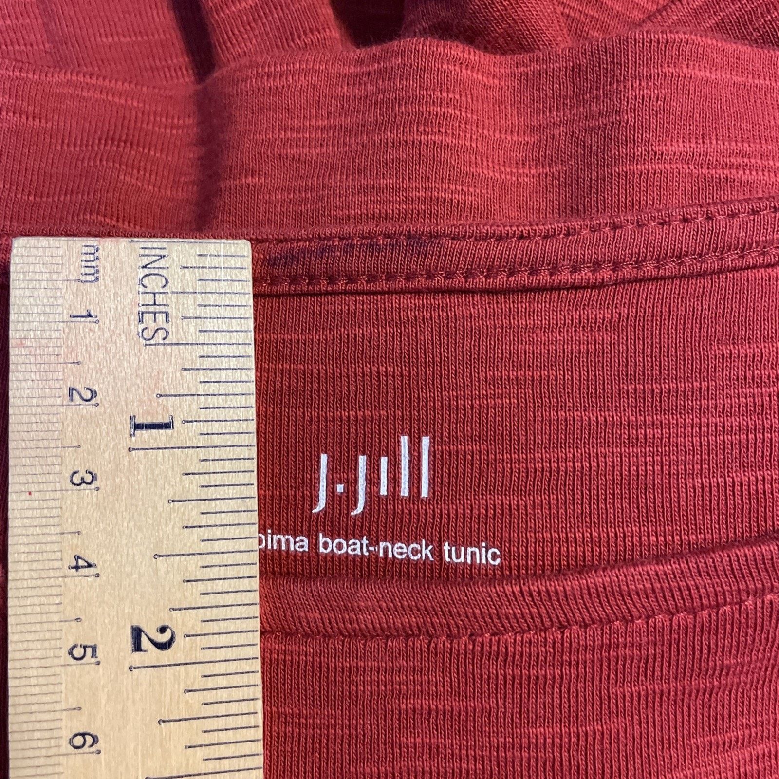 J. Jill J. JILL size XL PIMA COTTON Tunic Pullover Top Rusty BROWN Size XL / US 12-14 / IT 48-50 - 9 Thumbnail