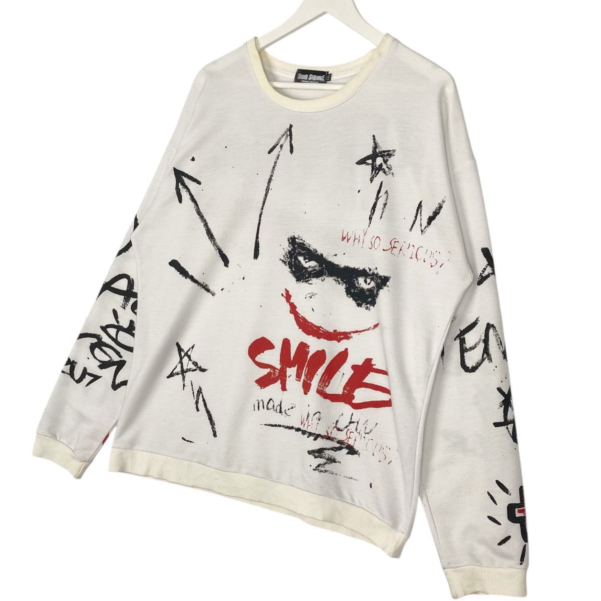 Vintage Vintage The Dark Knight Why So Serious Joker Sweatshirt Whit Size US M / EU 48-50 / 2 - 2 Thumbnail