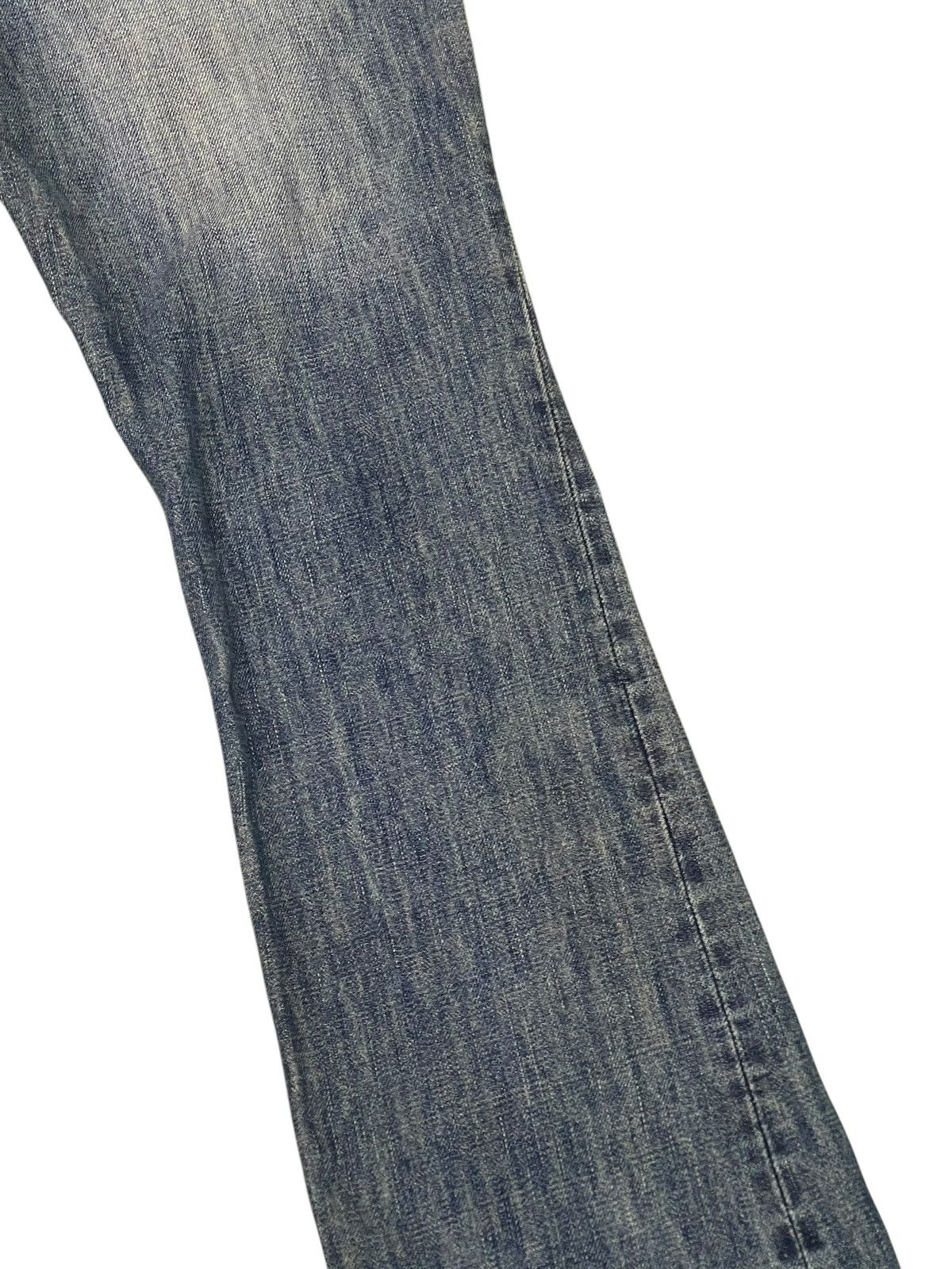 Japanese Brand Flare Jeans Honeysuckle Rose Faded Distress Boot Cut 7🟦 Size US 29 - 17 Thumbnail
