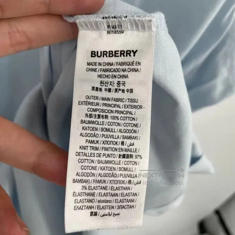 Burberry Burberry Light Blue Cotton Short Sleeve T-Shirt. Size US XXL / EU 58 / 5 - 4 Thumbnail