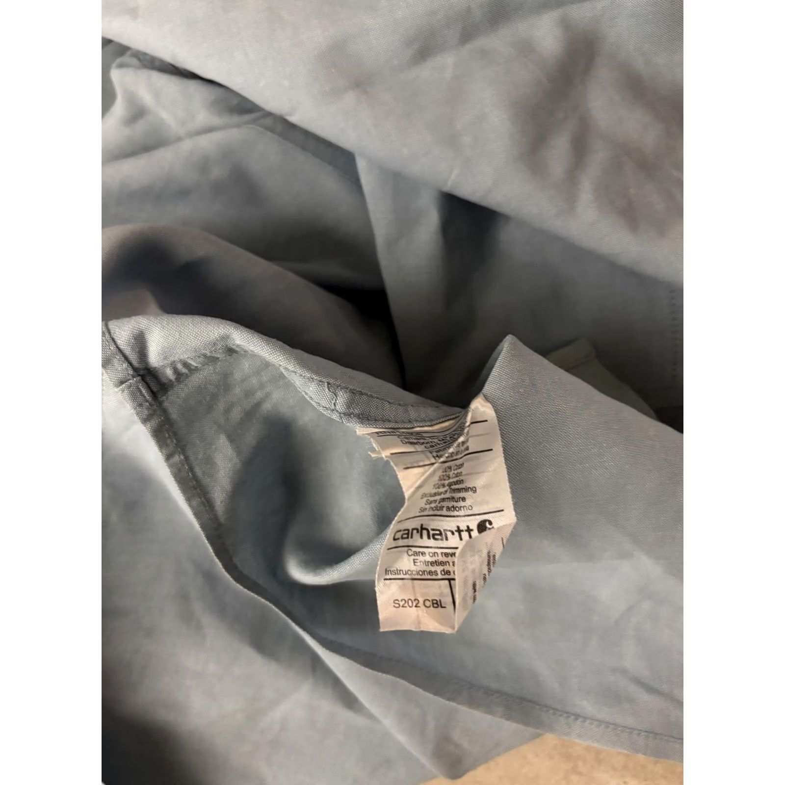 Carhartt Carhartt Shirt Mens 2XL Light Blue Button Down Long Sleeve Workwear S202 CBL Size US XXL / EU 58 / 5 - 7 Thumbnail